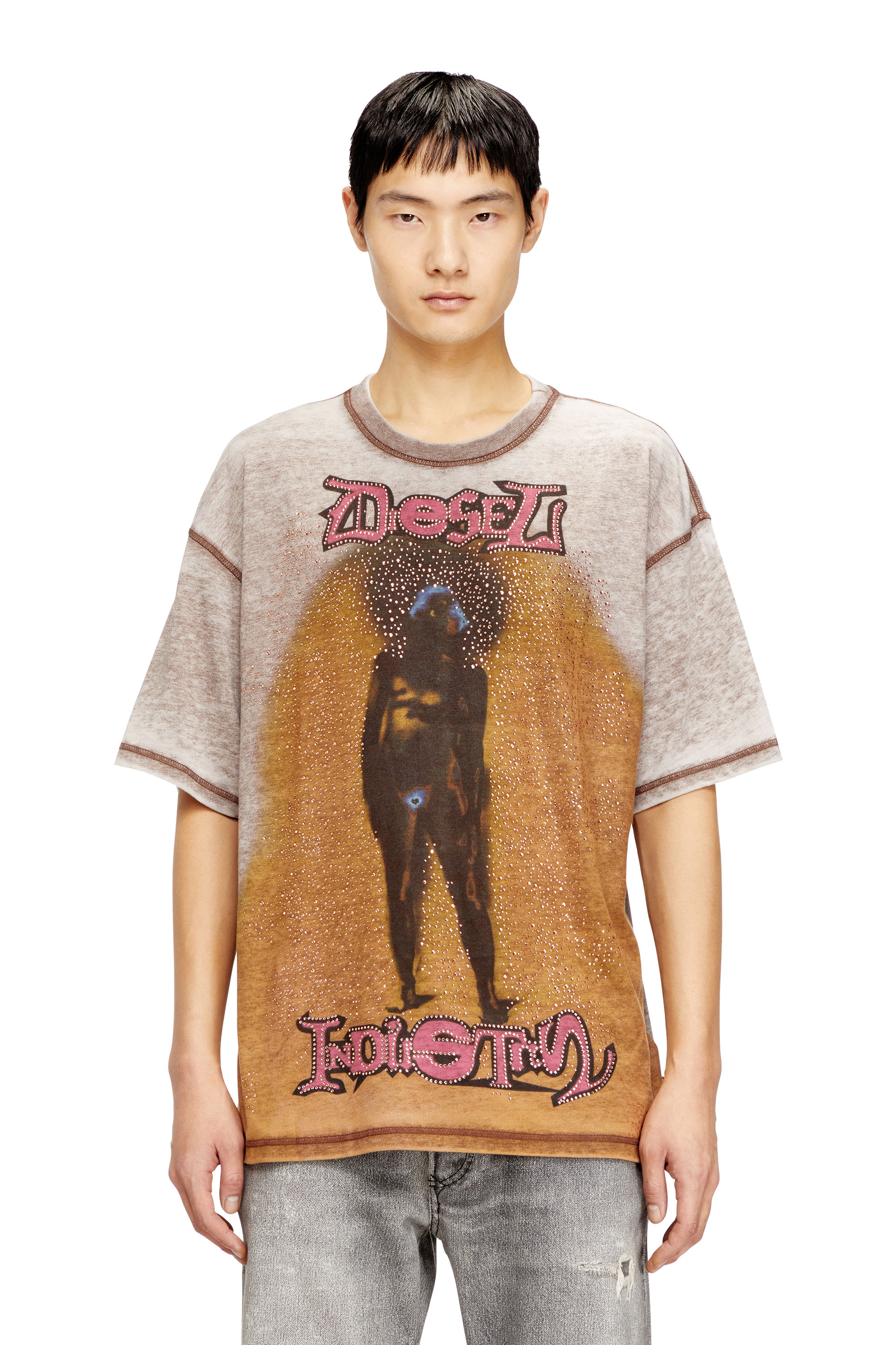 Diesel - T-BOXT-V12, Man's Relaxed T-shirt with print and studs in null - 3