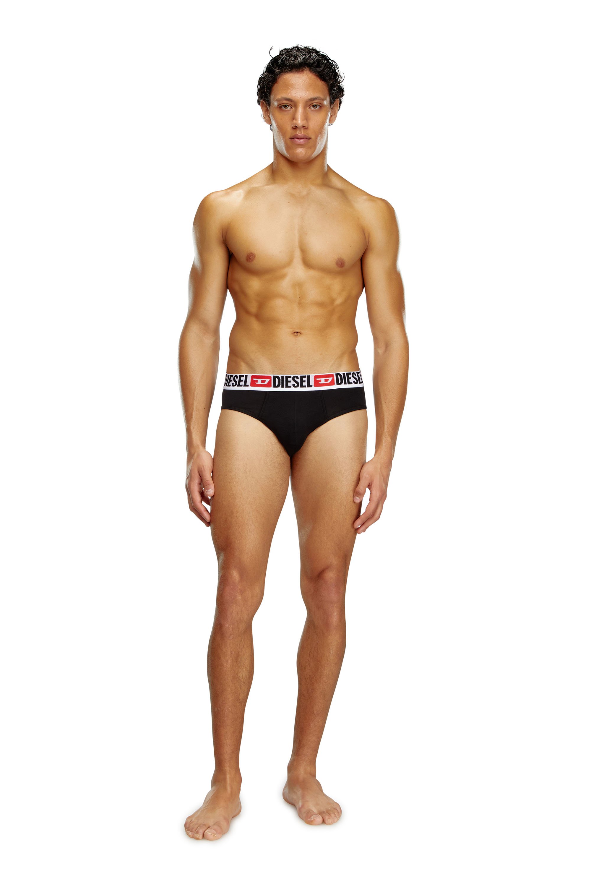 Diesel - UMBR-ANDRETHREEPACK, Man's Three-pack of solid-colour briefs in Black/White - 4