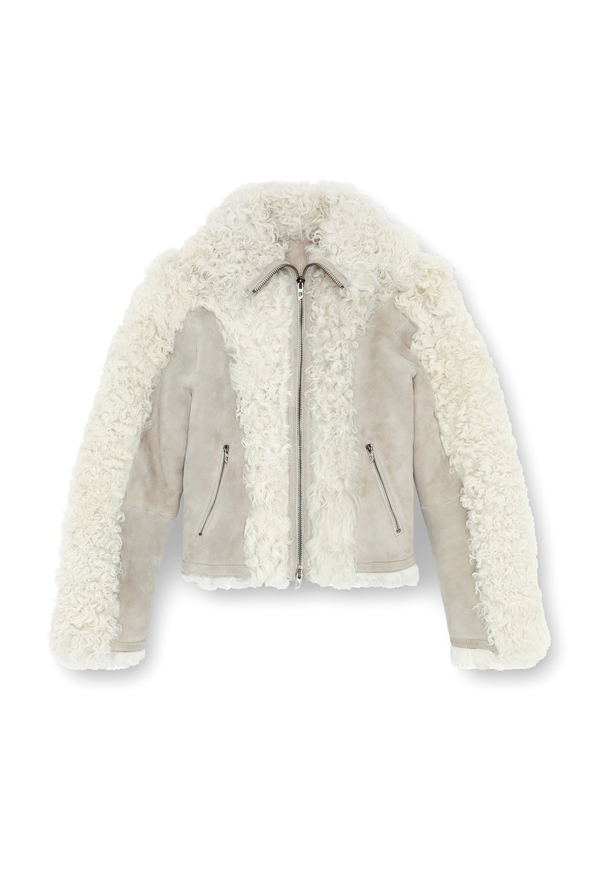 Diesel - L-AUREL, Woman's Shearling jacket in White - 3