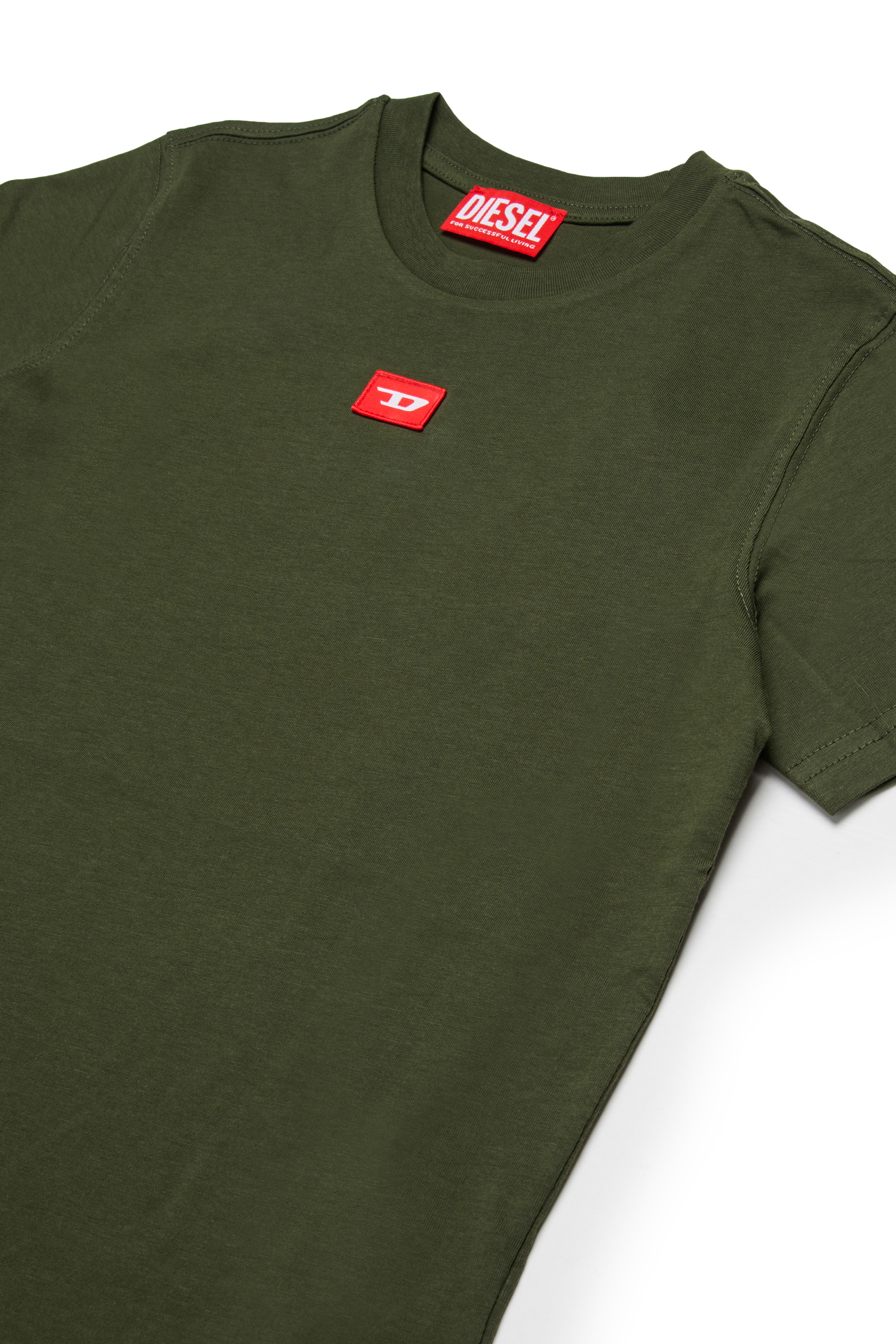 Diesel - TXDIEGO, Man's Cotton T-shirt with patch in Dark Green - 3