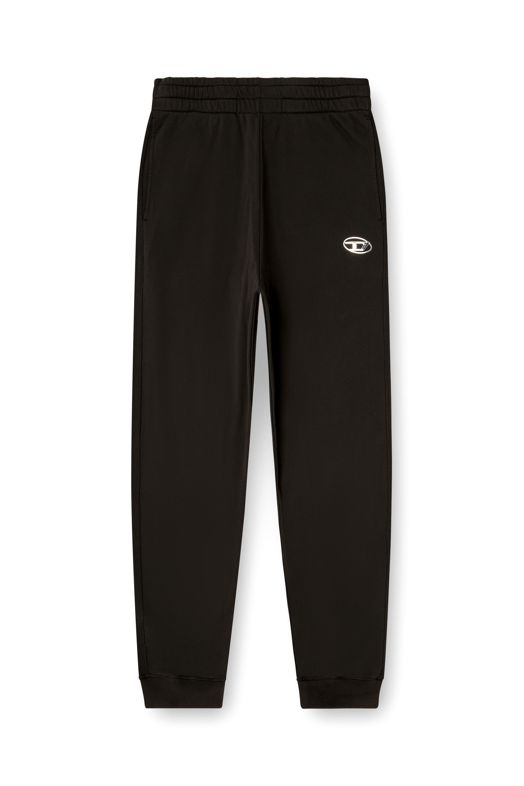 Diesel - P-MARKY-IOD, Man's Cotton sweatpants with metallic Oval D in Black - 3