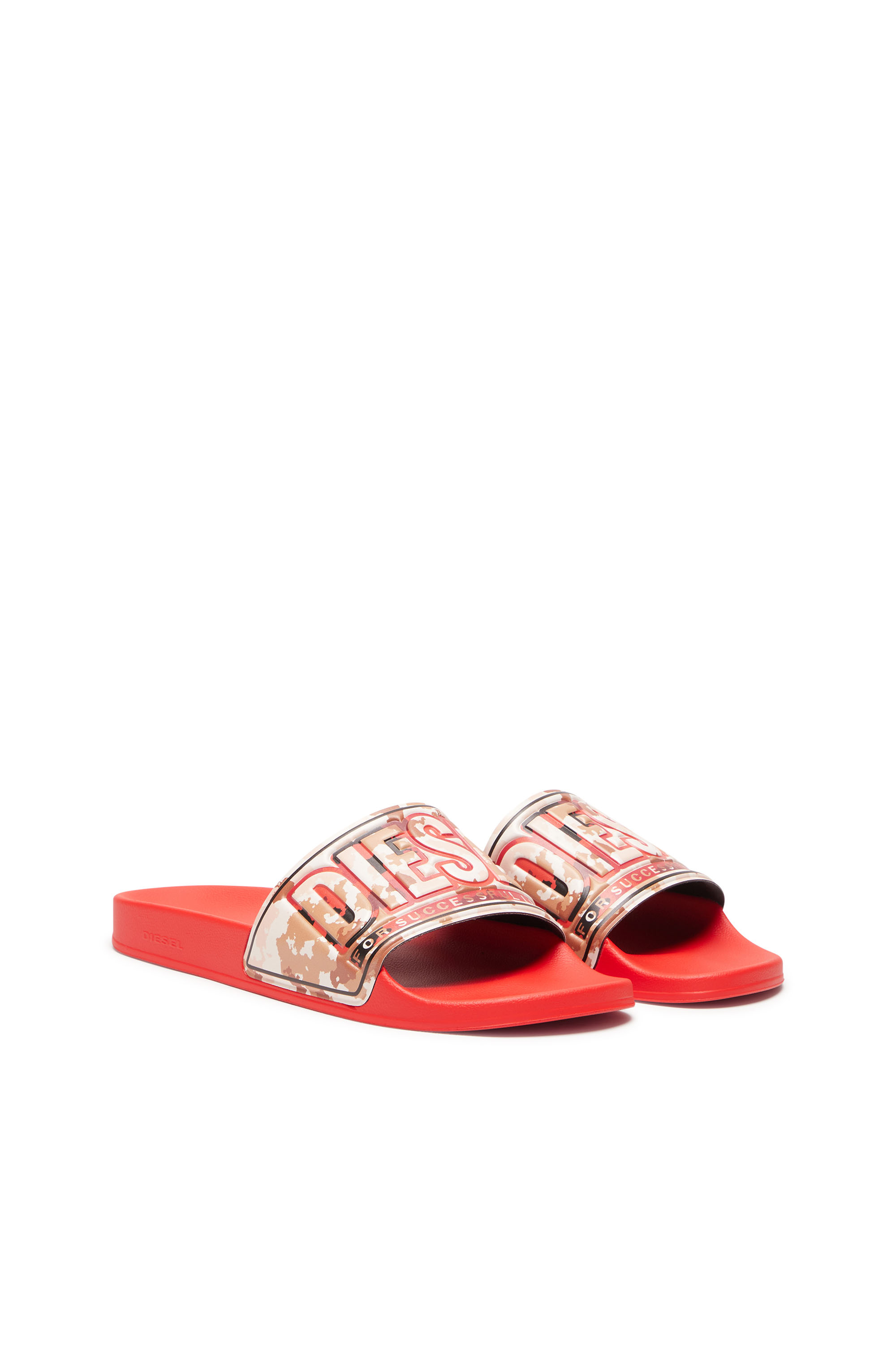Diesel - SA-MAYEMI CC X, Unisex Sa-Mayemi CC X - Pool slides with camouflage band in Red - Image 2