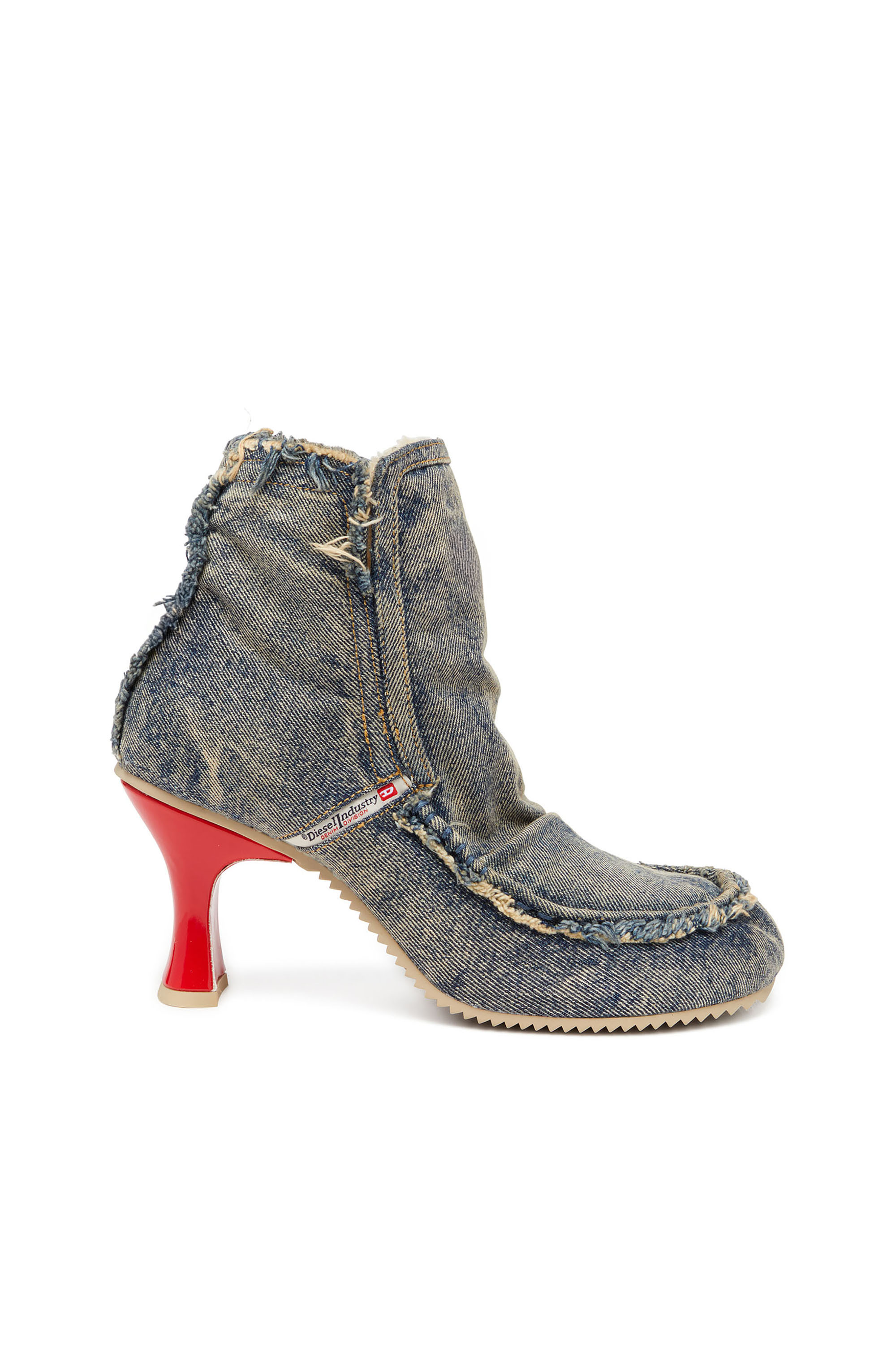 Diesel - D-WOODSTOCK HEEL AB, Woman's D-Woodstock - Denim boots with heel in Blue - 1