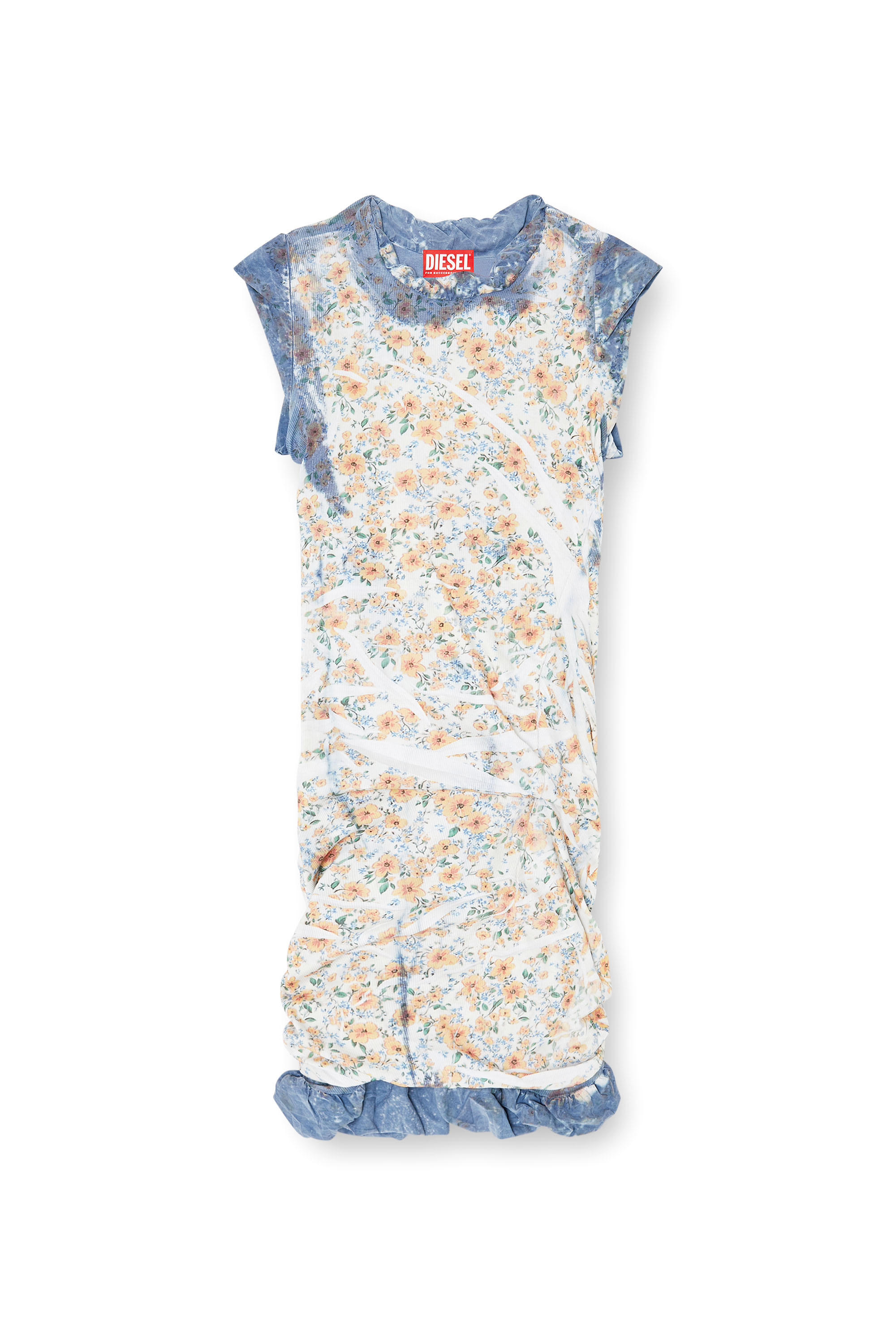Diesel - D-AYANA, Woman's Layered short dress with floral X-ray effect in null - 1