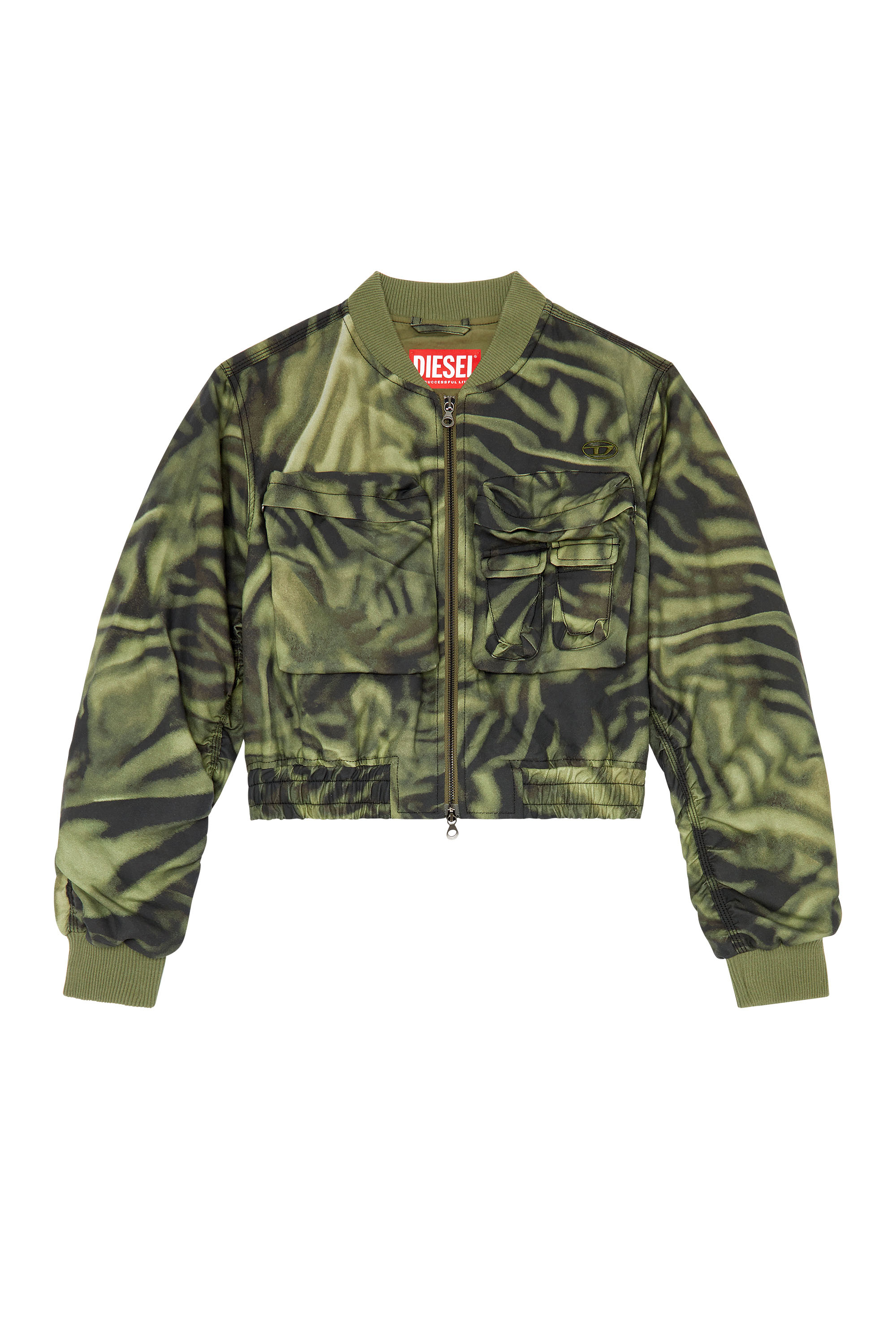 Diesel - G-KHLOW, Woman Cargo bomber in zebra-camo twill in Multicolor - Image 6