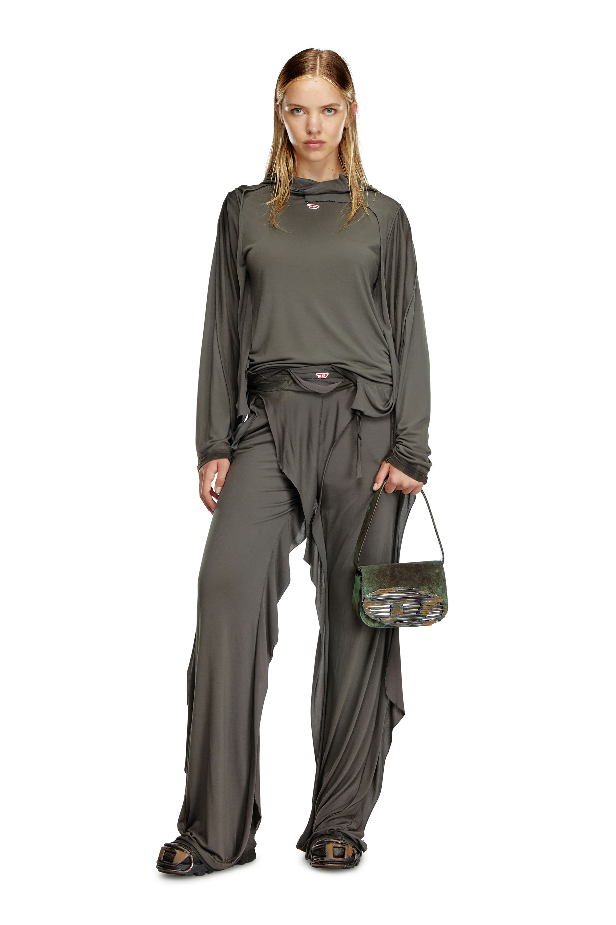 Diesel - 1DR, Woman 1DR-Iconic shoulder bag in oxidised leather in Green - Image 6