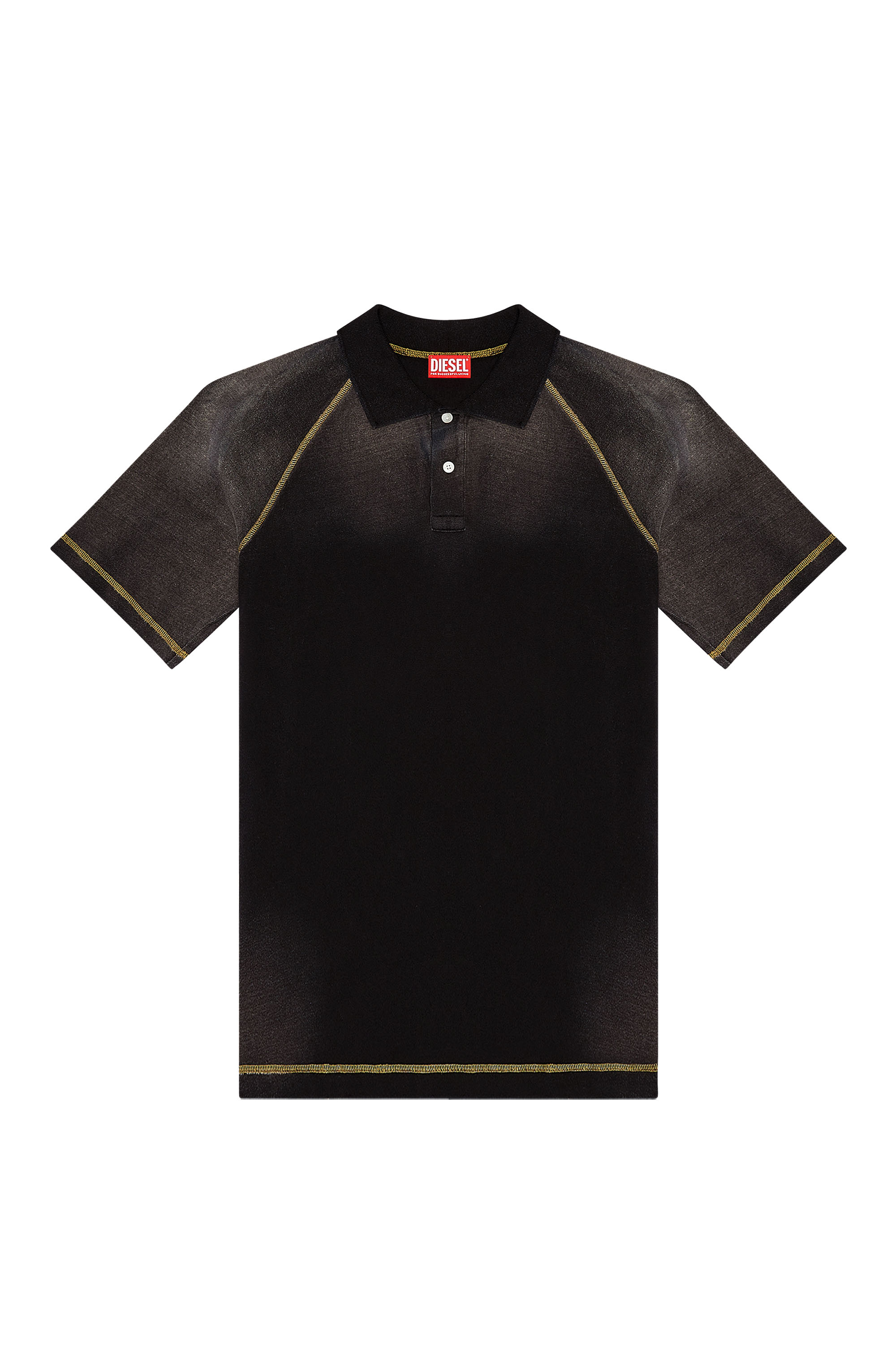 Diesel - T-RASMITH, Man Polo shirt with sun-faded effects in Black - Image 4
