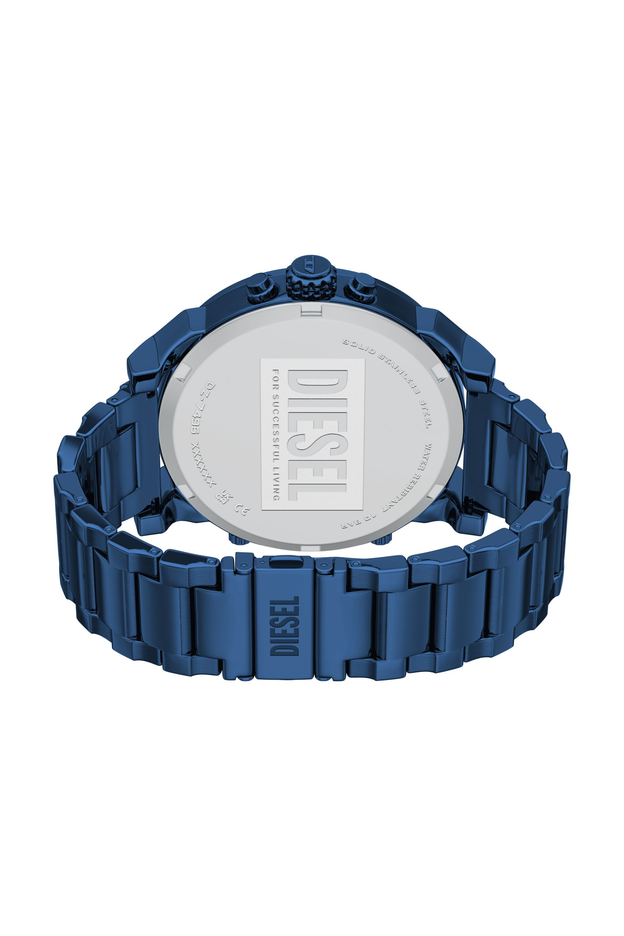 Diesel - DZ7496 WATCH, Man's Mr. Daddy 2.0 Blue Stainless Steel Watch in Blue - 5