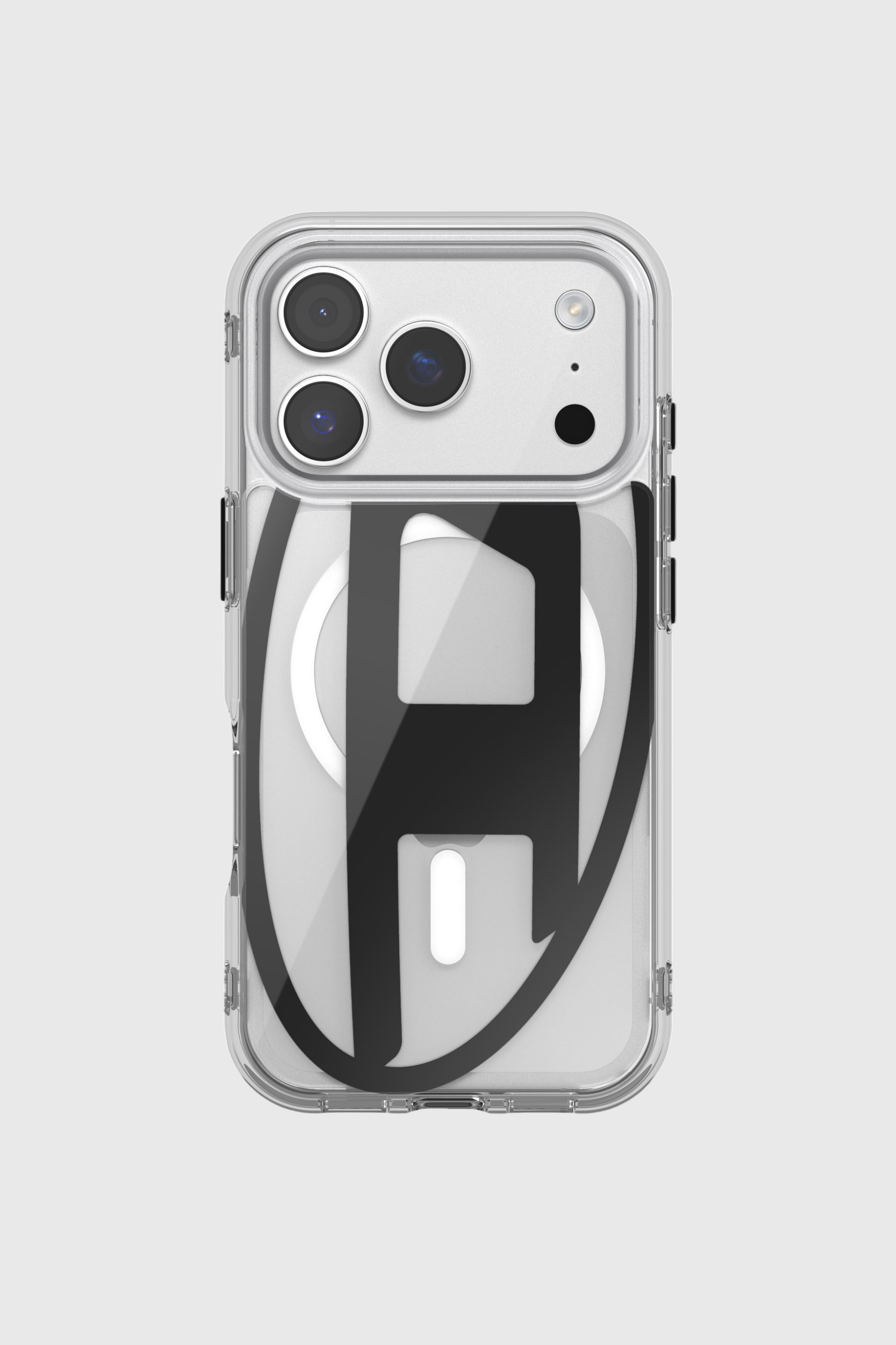 Diesel - 60417 AOP CASE, Unisex's Oval D metallic case with magsafe for iPhone 17 Pro in Black - 2