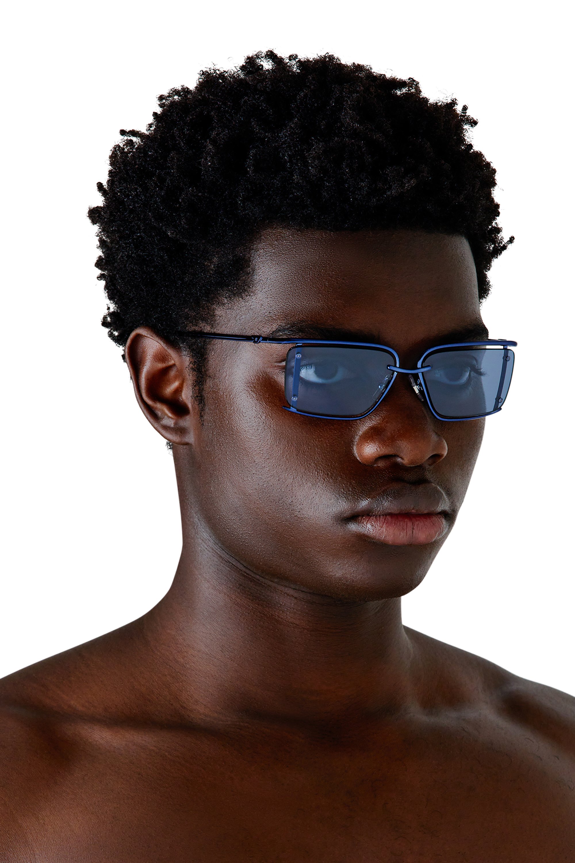 Diesel - 0DL1002, Unisex Rectangle sunglasses in Blue - Image 6
