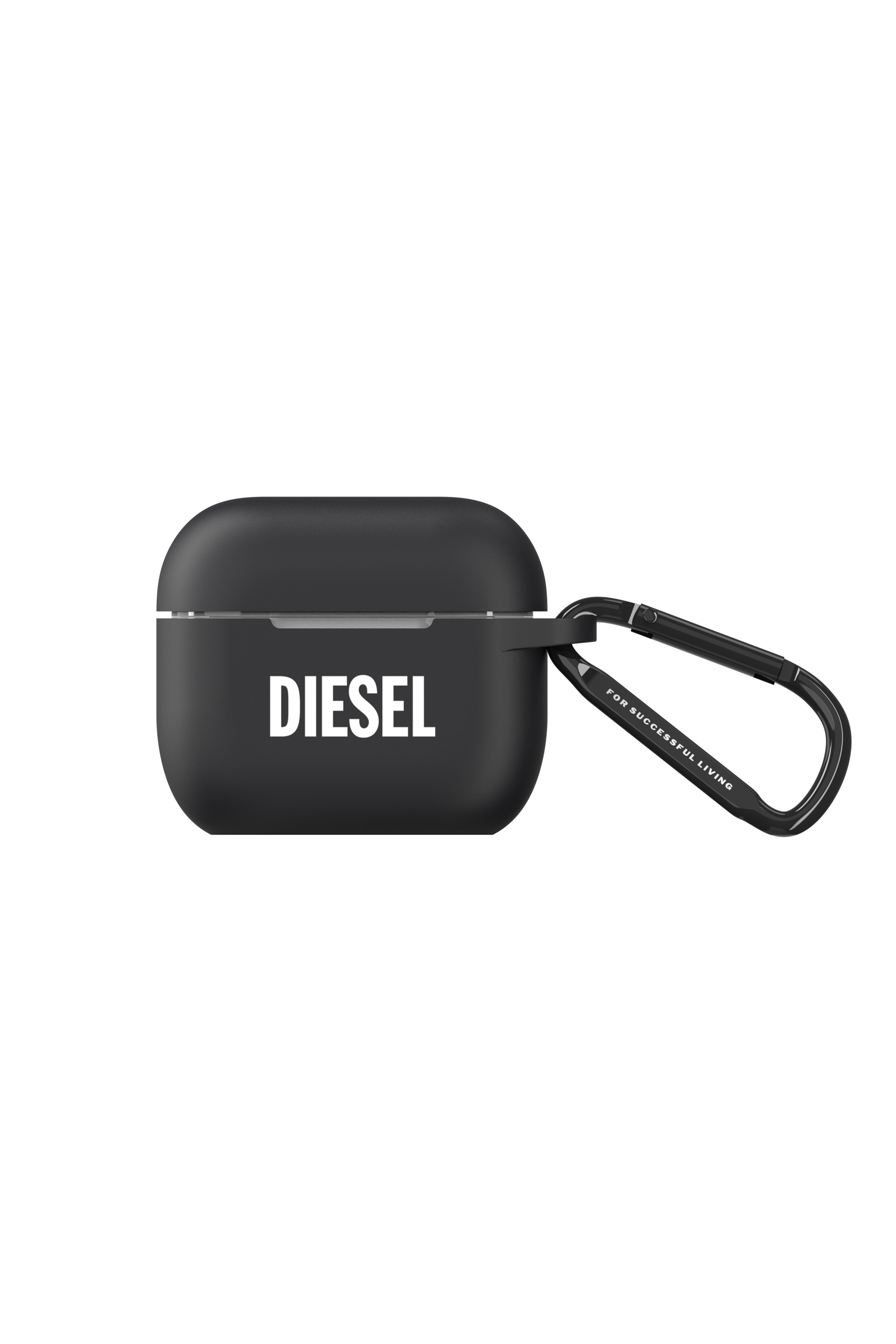 Diesel - 45829 AIRPOD CASE, Unisex Airpod case silicone  for AirPods 4 in Black - Image 1