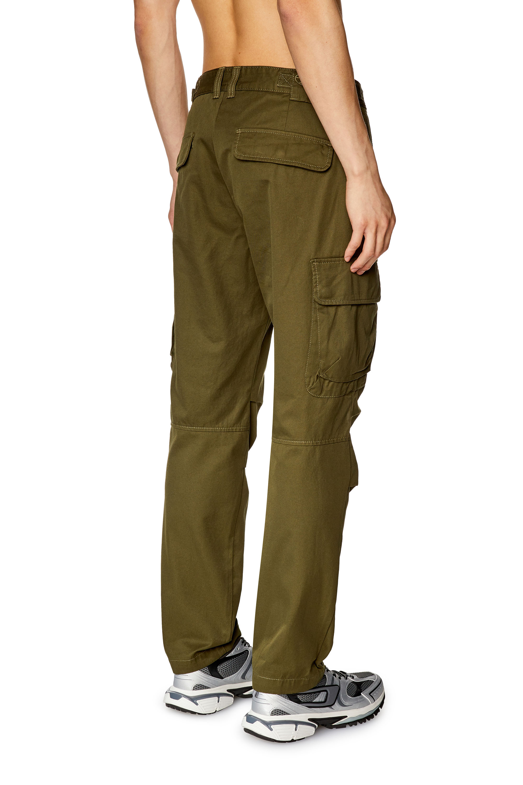 Diesel - P-ARGYM, Man Twill cargo pants in organic cotton in Green - Image 4