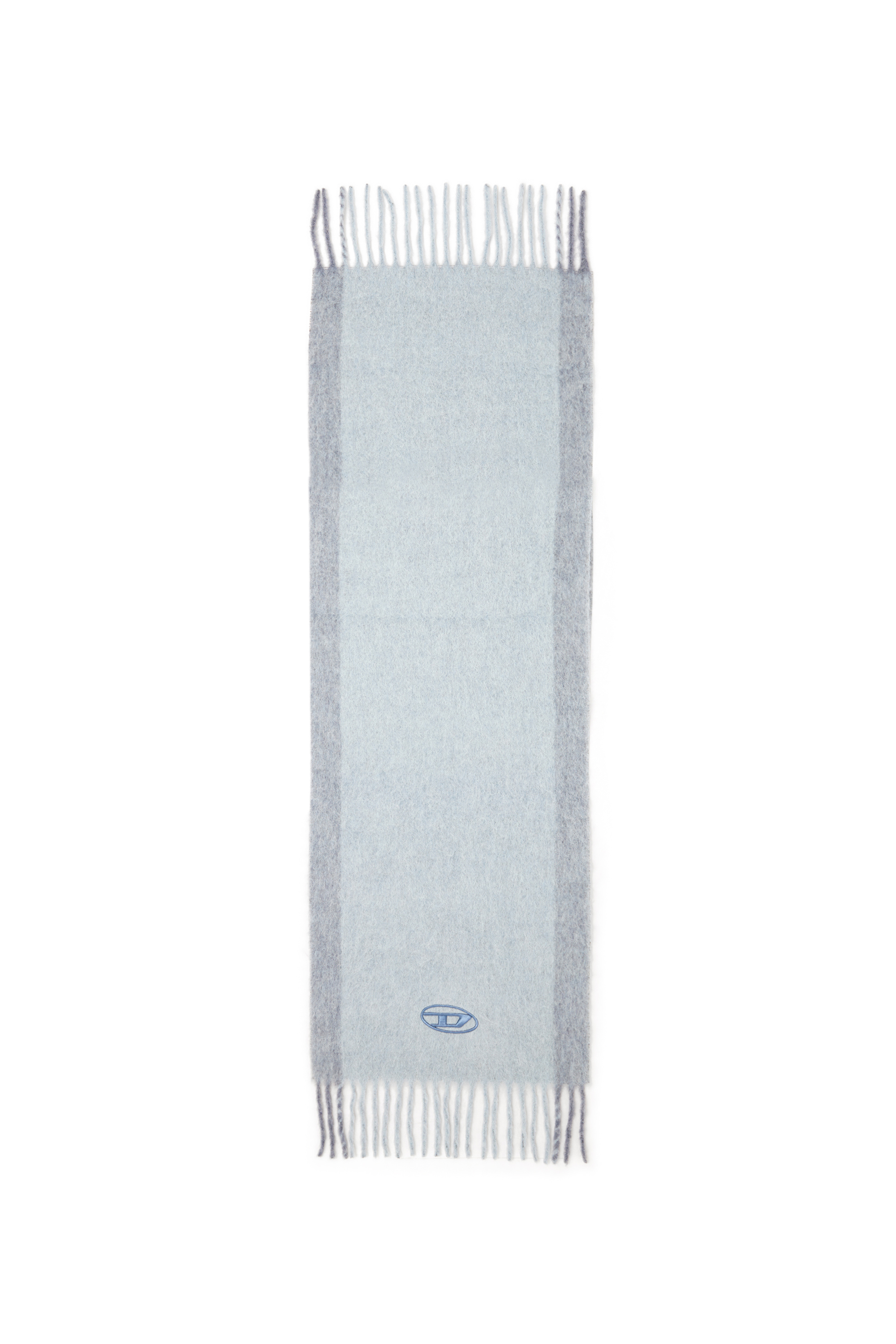 Diesel - S-OLID, Man's Wool-blend scarf with contrast stripes in Light Blue - 2