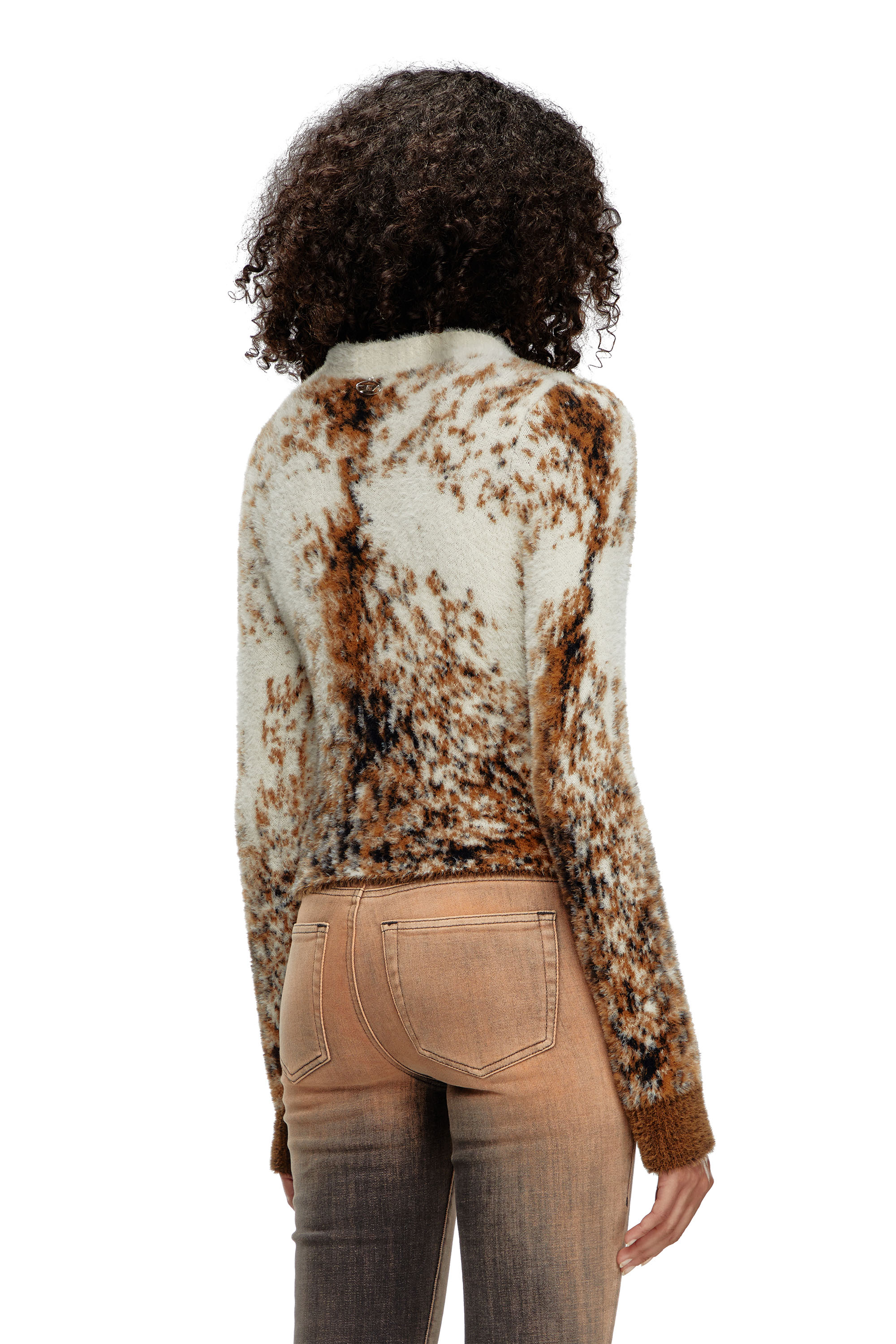 Diesel - M-UCCA, Woman's Jumper with animal hide effect in Brown - 3