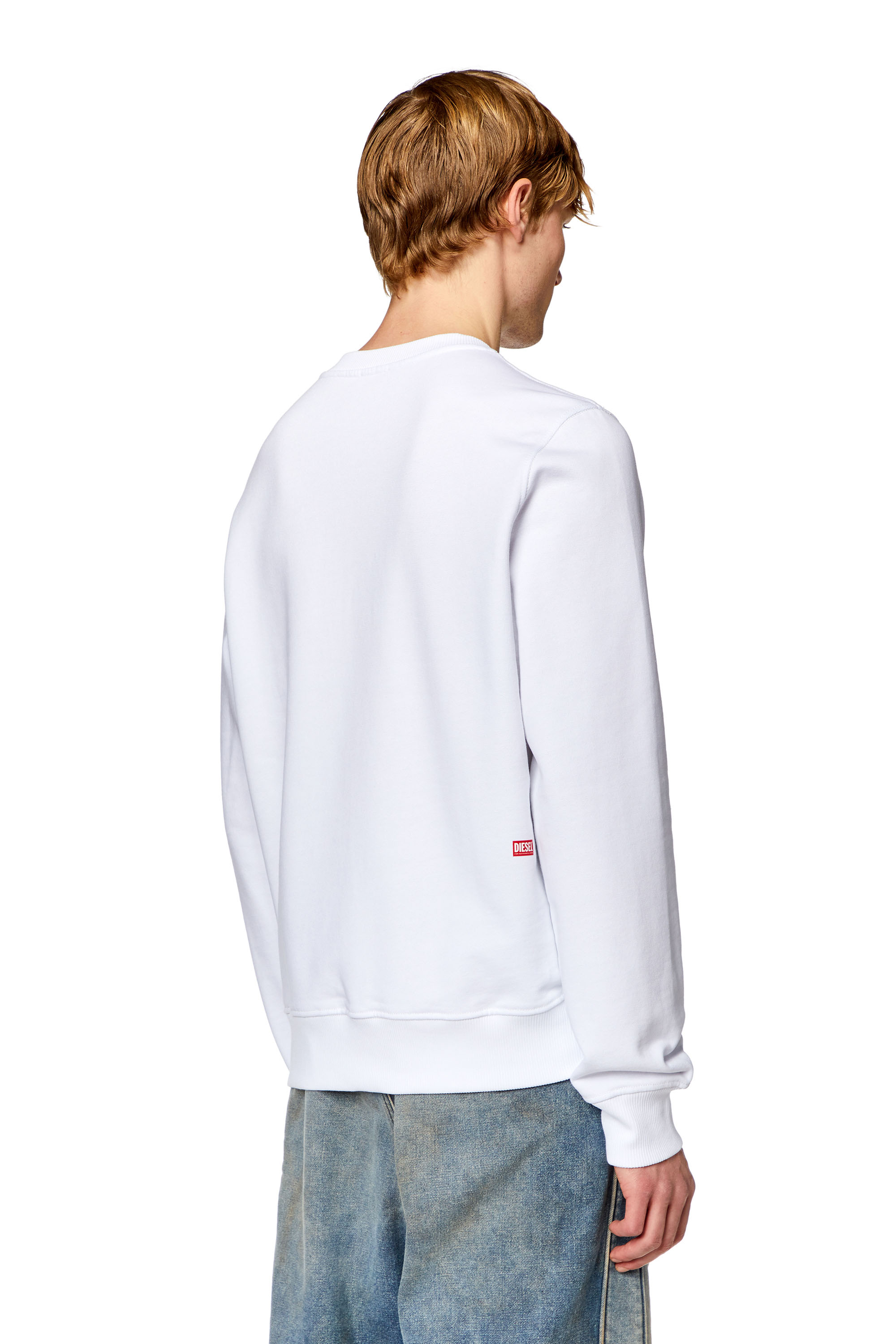 Diesel - S-GINN-N1, Man Sweatshirt with digital photo logo print in White - Image 4