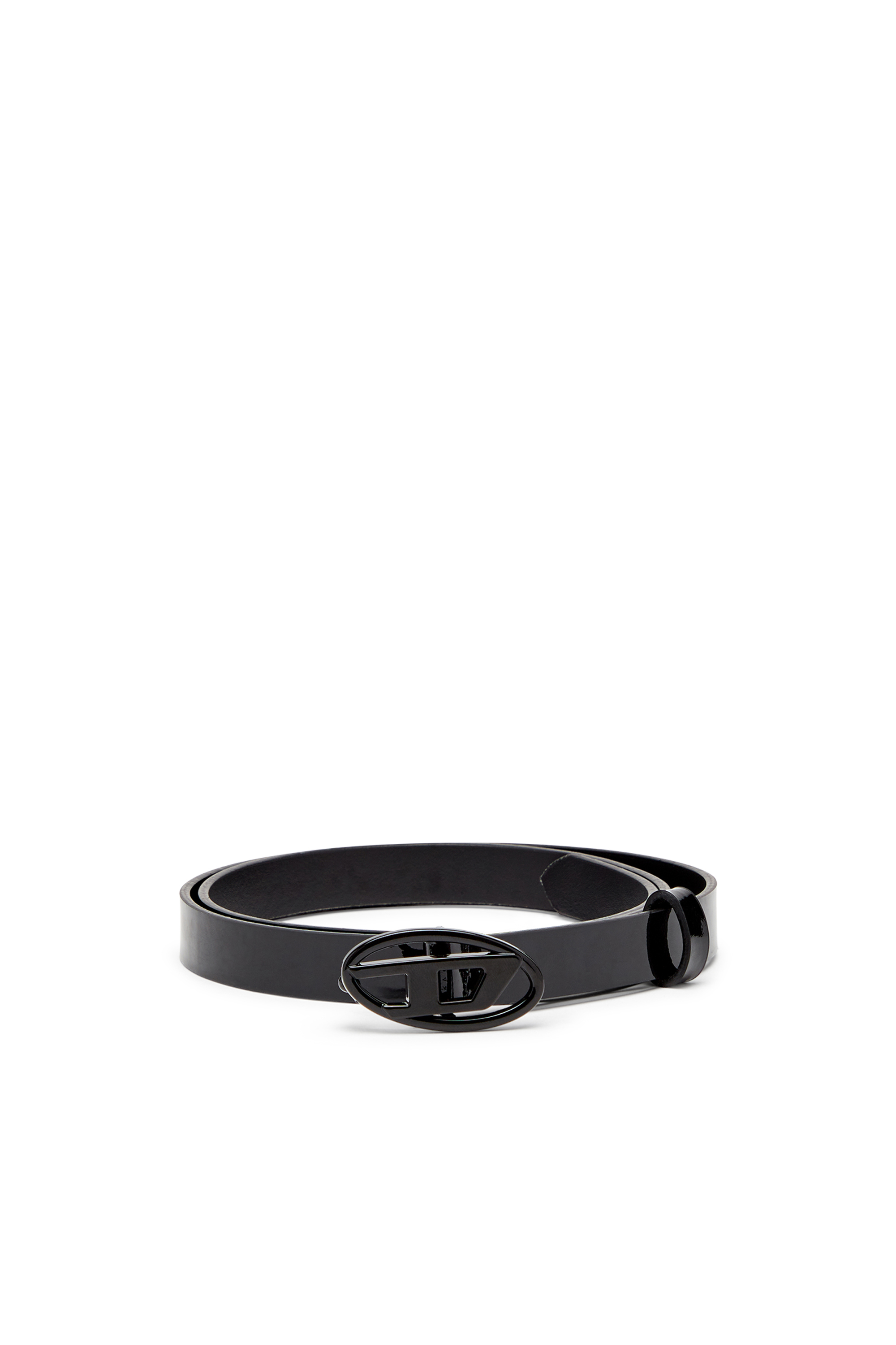 Diesel - B-PLAY 15, Woman's 1.5cm slim belt in glossy leather in Black - 1