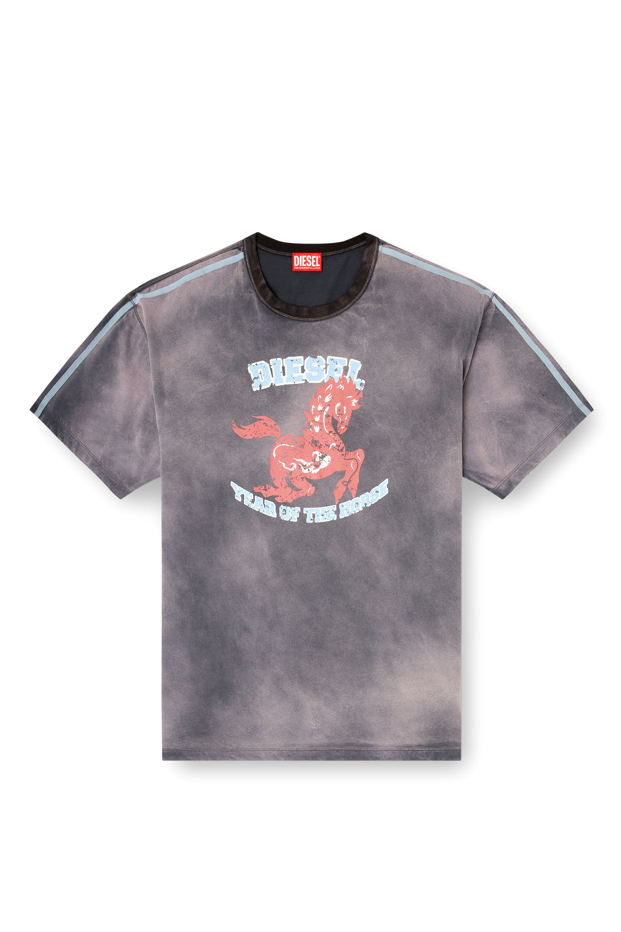 Diesel - CL-T-BOXT-HORSE, Man's Cotton T-shirt with horse graphic print in Grey - 2