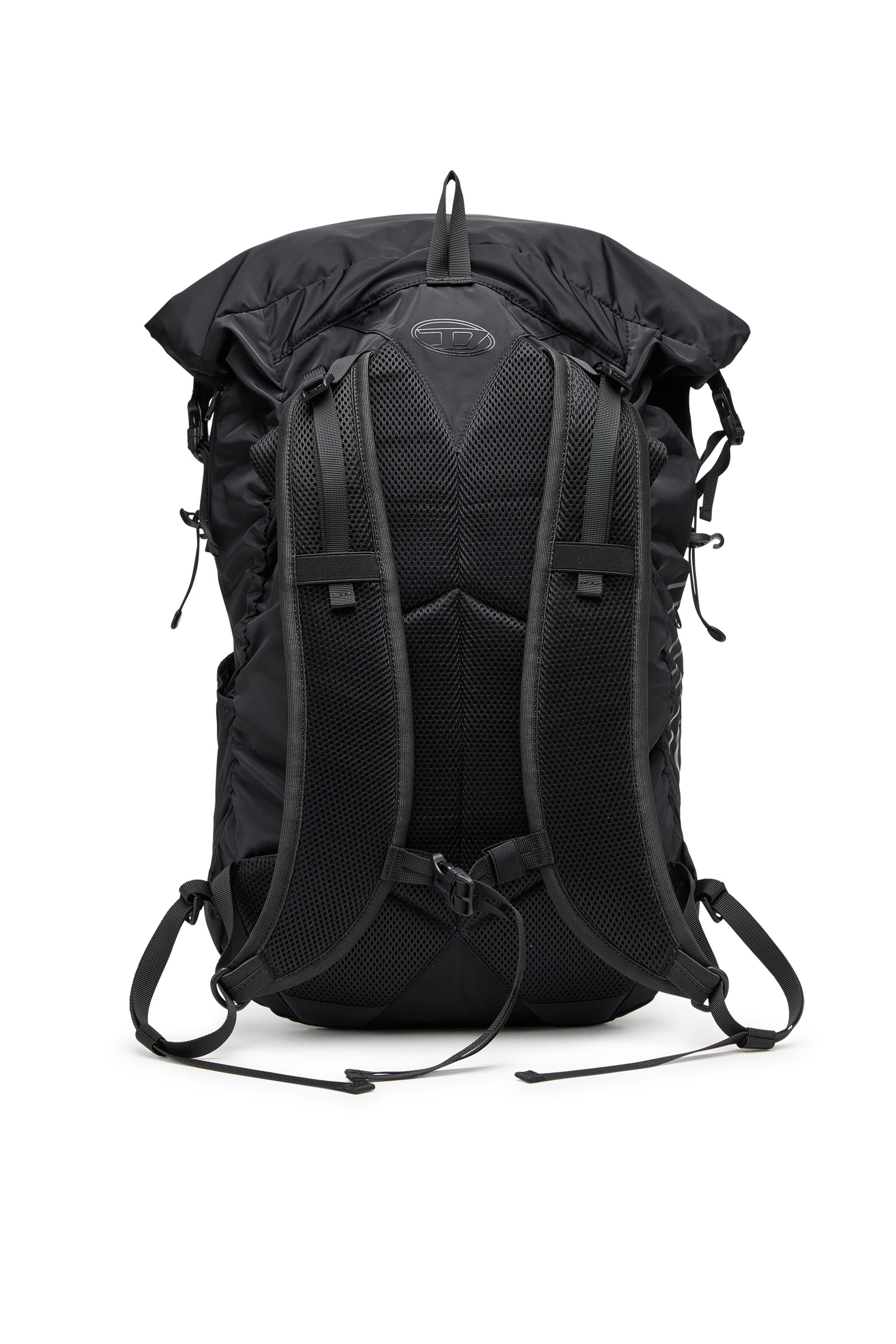 Diesel - DRAPE BACKPACK, Man's Drape-Nylon roll-top backpack in Black - 3