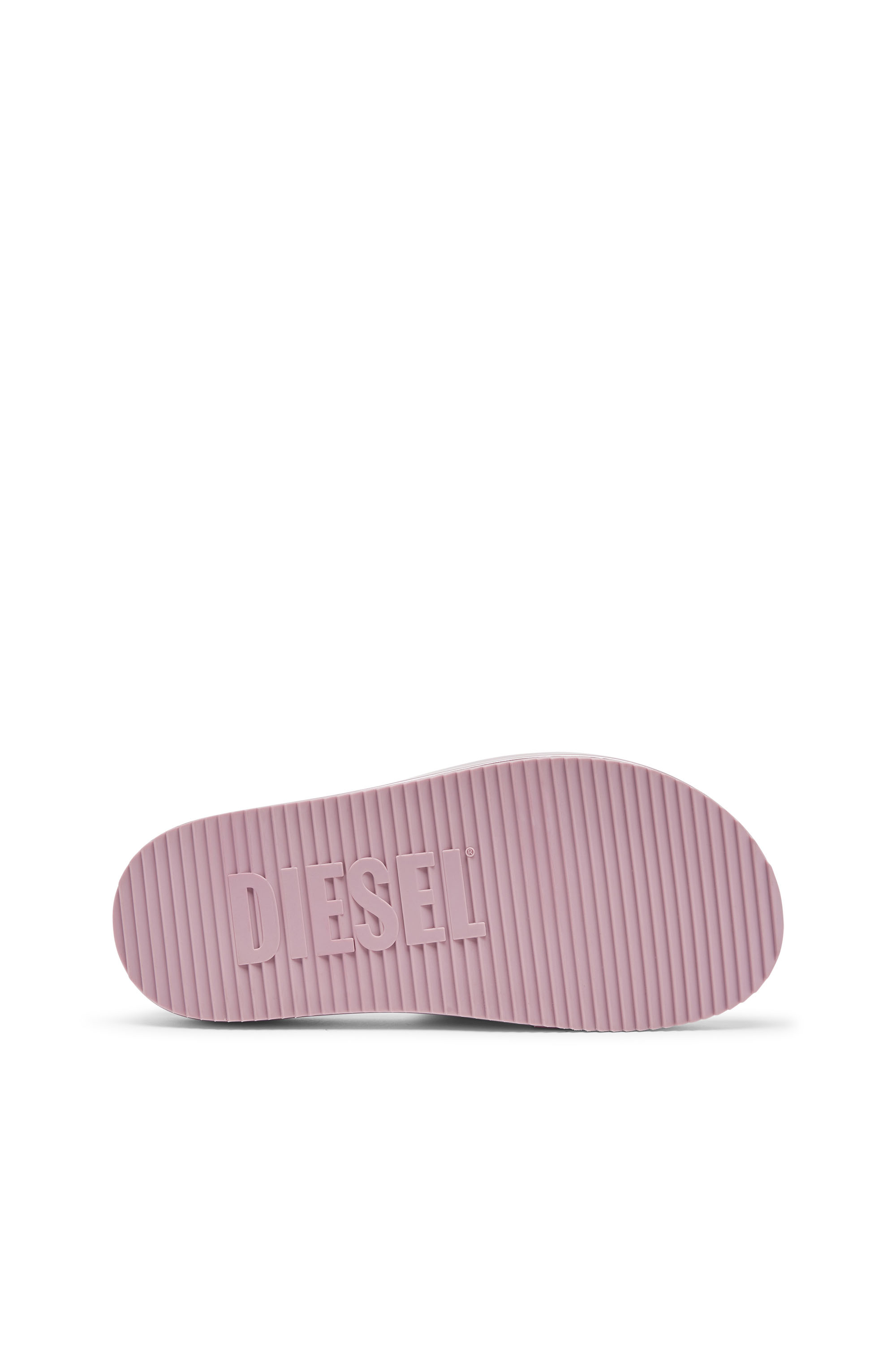 Diesel - SA-SLIDE D OVAL W, Woman Sa-Slide D-Metallic slide sandals with Oval D strap in Violet - Image 4