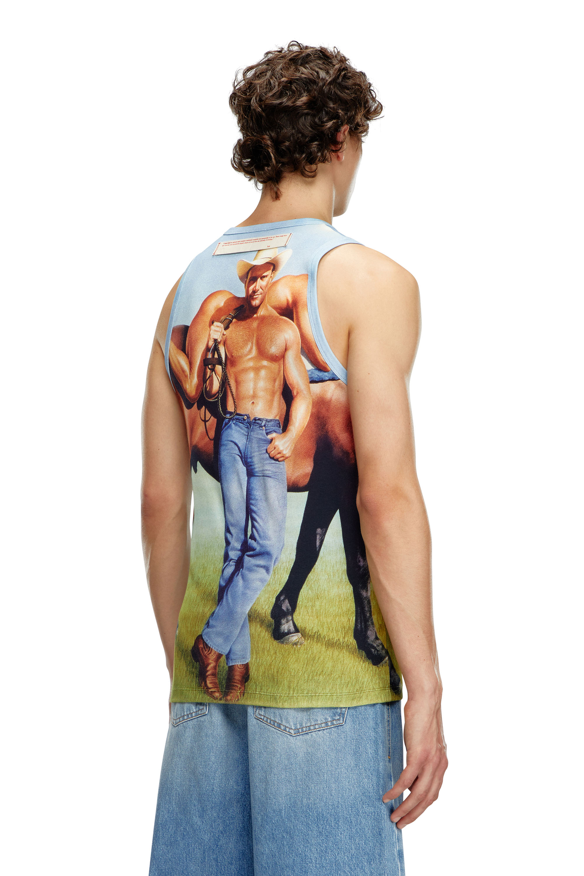 Diesel - PR-T-LIFTY-TANK, Unisex Sleeveless T-shirt with all-over print in Blue - Image 3