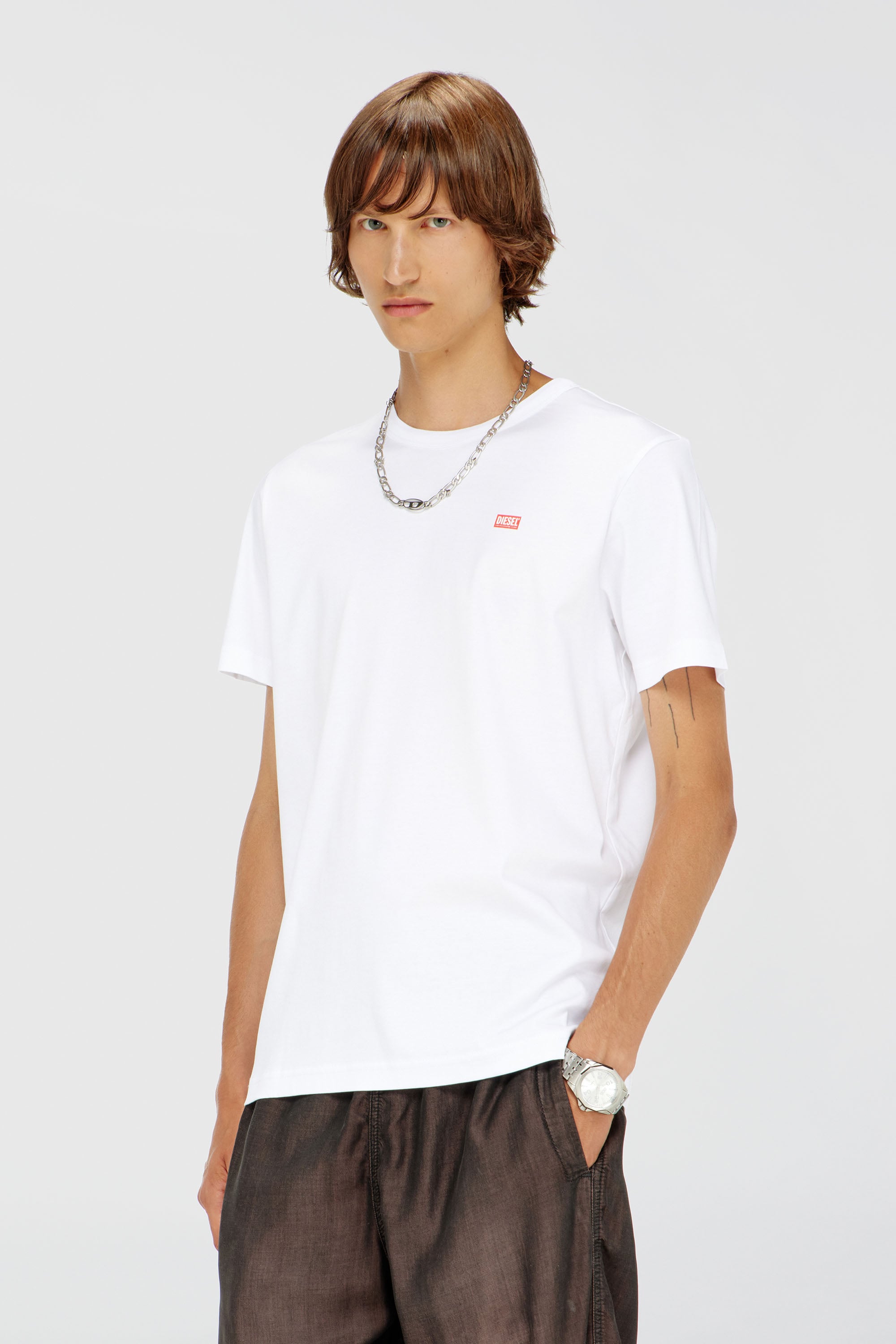 Diesel - T-MIEGOR-K77, Man's T-shirt in mercerised cotton in White - 1