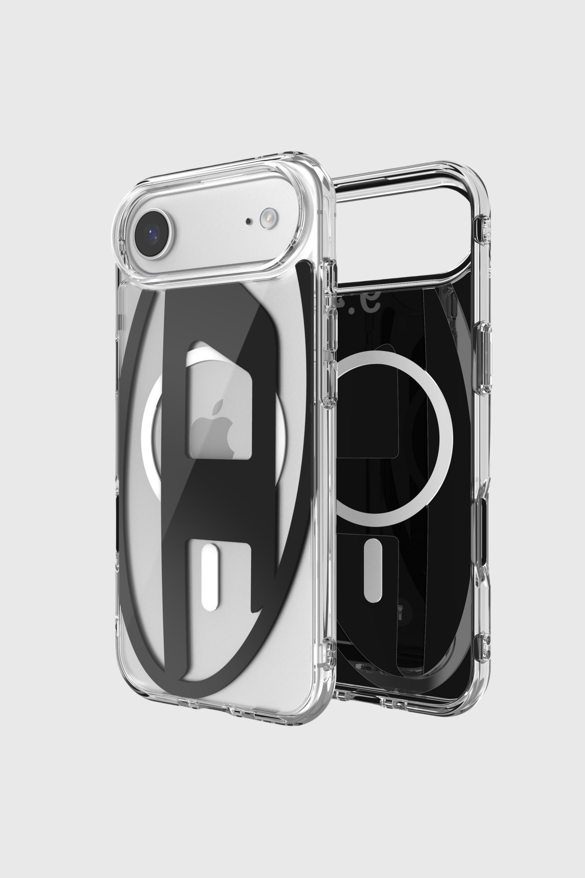 Diesel - 60416 AOP CASE, Unisex's Oval D metallic case with magsafe for iPhone 17 Air in Black - 1