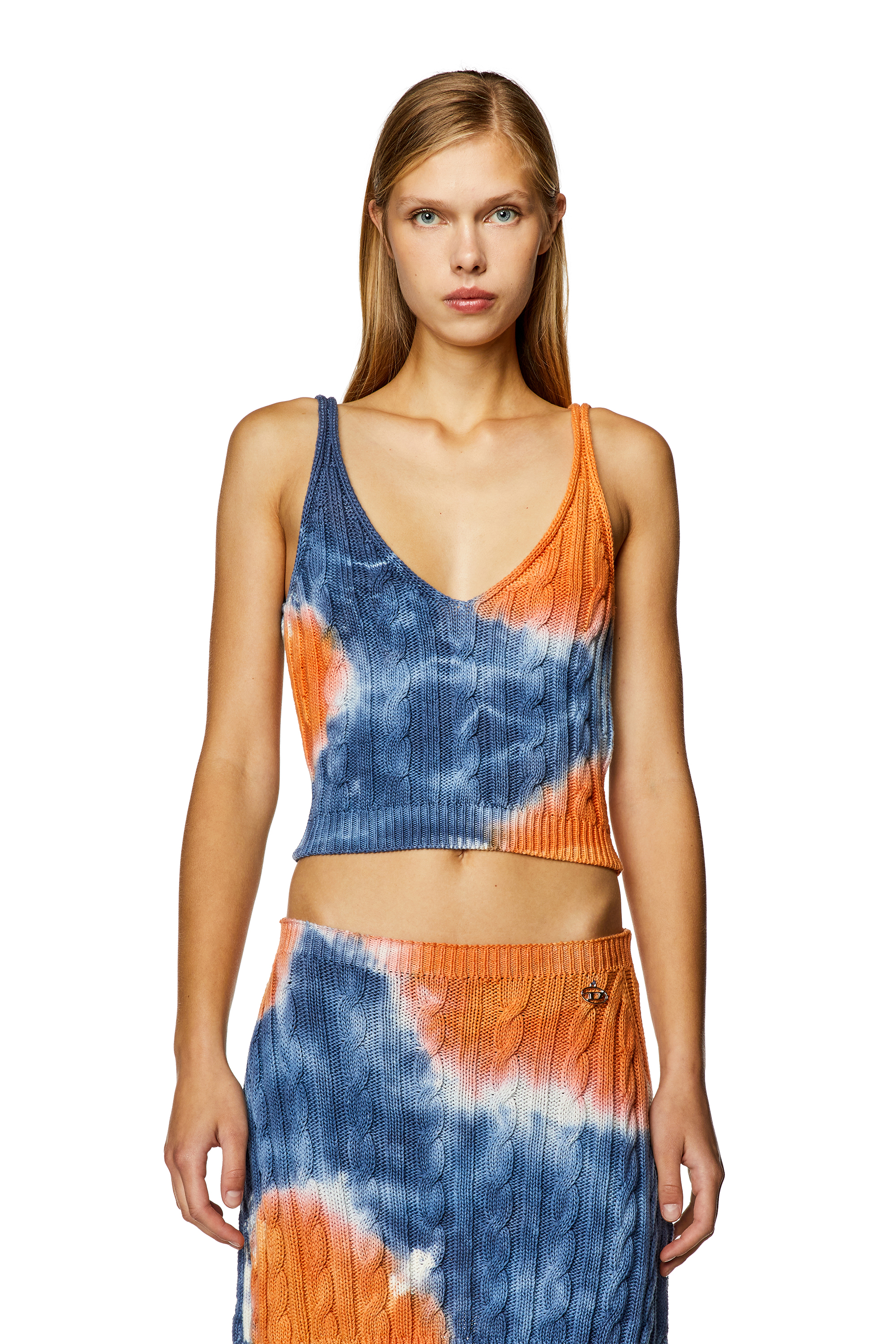 Diesel - M-MILA, Woman Tie-dye cable-knit tank top in Multicolor - Image 4