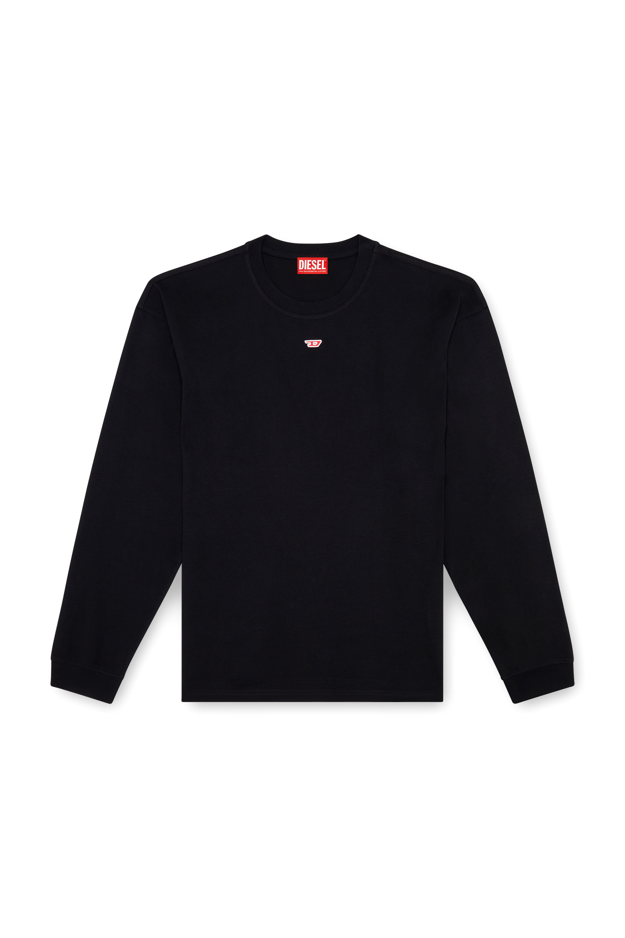 Diesel - T-BOXT-LS-D, Unisex's Longs-sleeve T-shirt with D patch in Black - 2