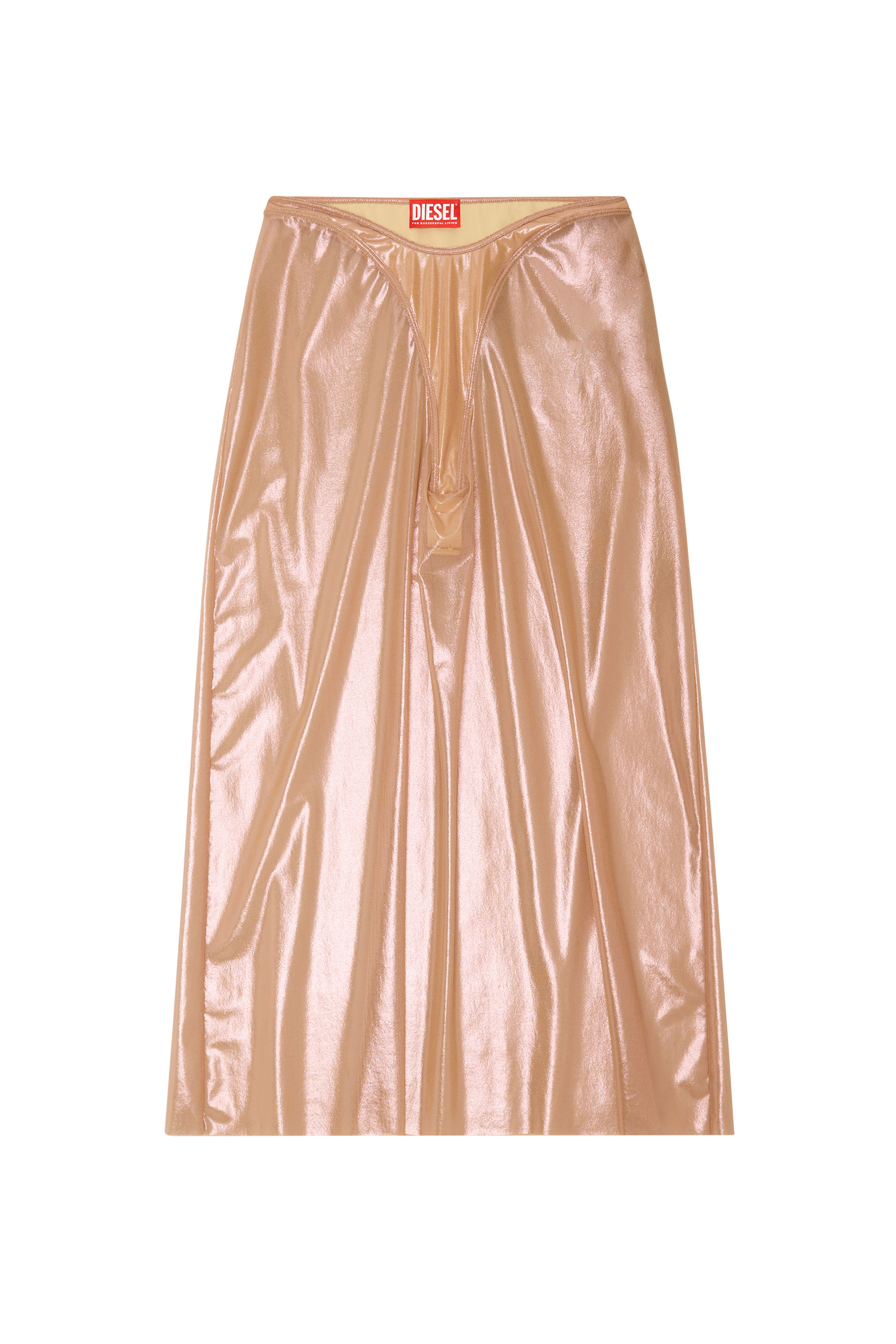 Diesel - O-MONI, Woman Sheer midi skirt in shiny coated tulle in Pink - Image 5