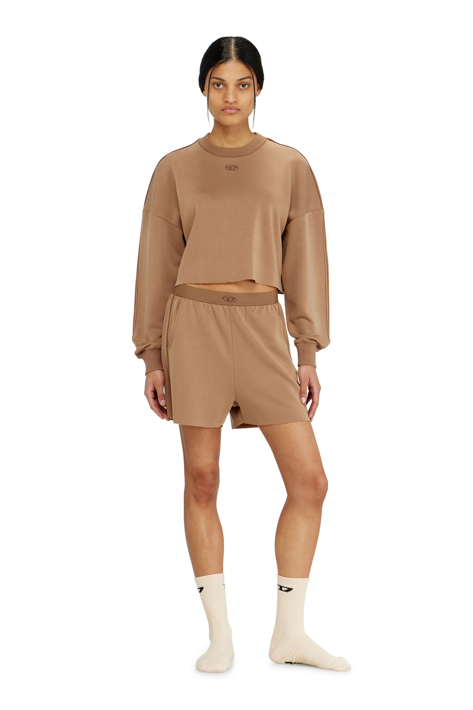 Diesel - MARTHA-UTLT, Woman's Shorts in light stretch scuba in Brown - 1