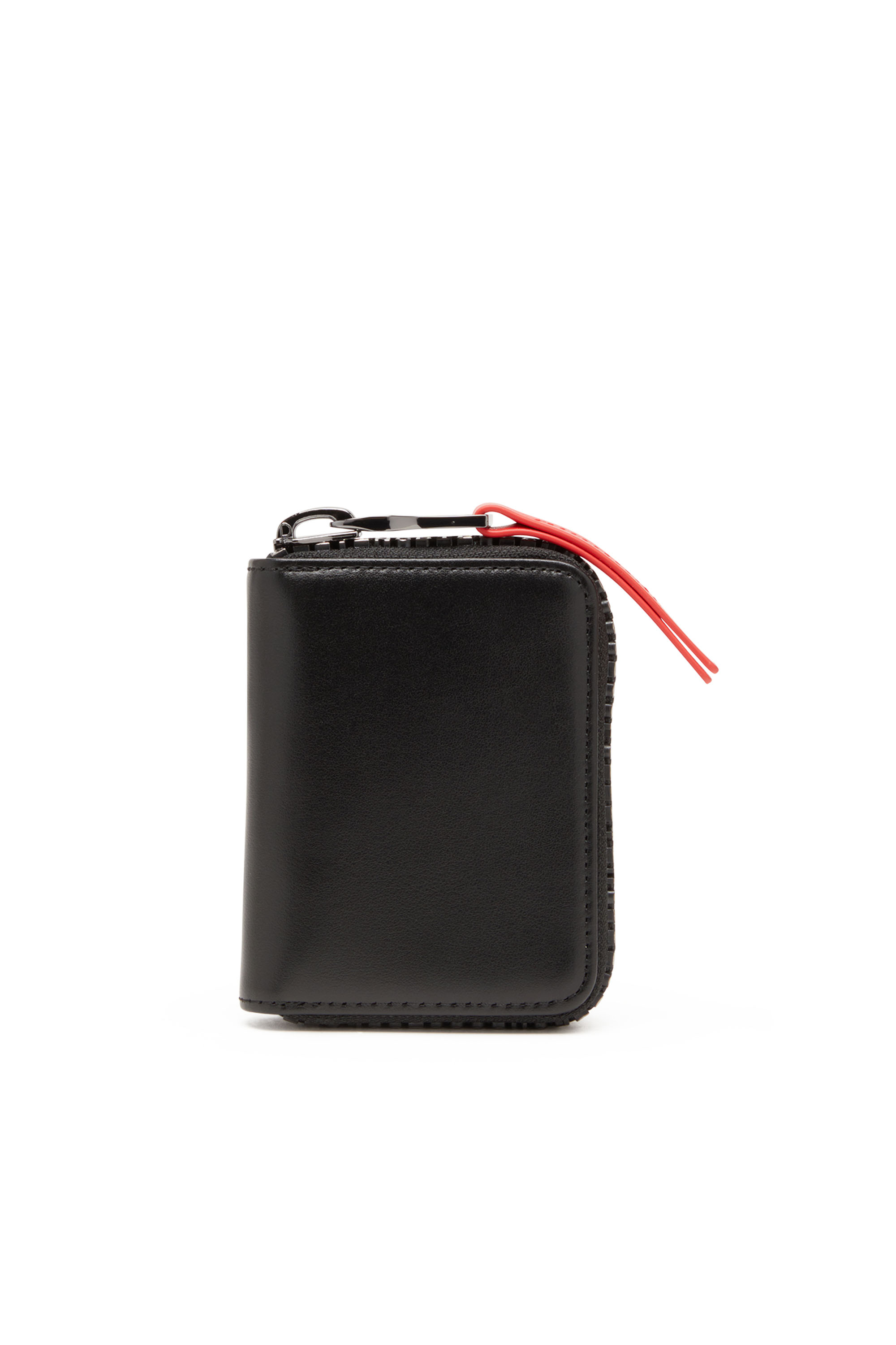 Diesel - ZIP-D KEY HOLDER 6, Man Leather key holder with logo zip in Black - Image 2