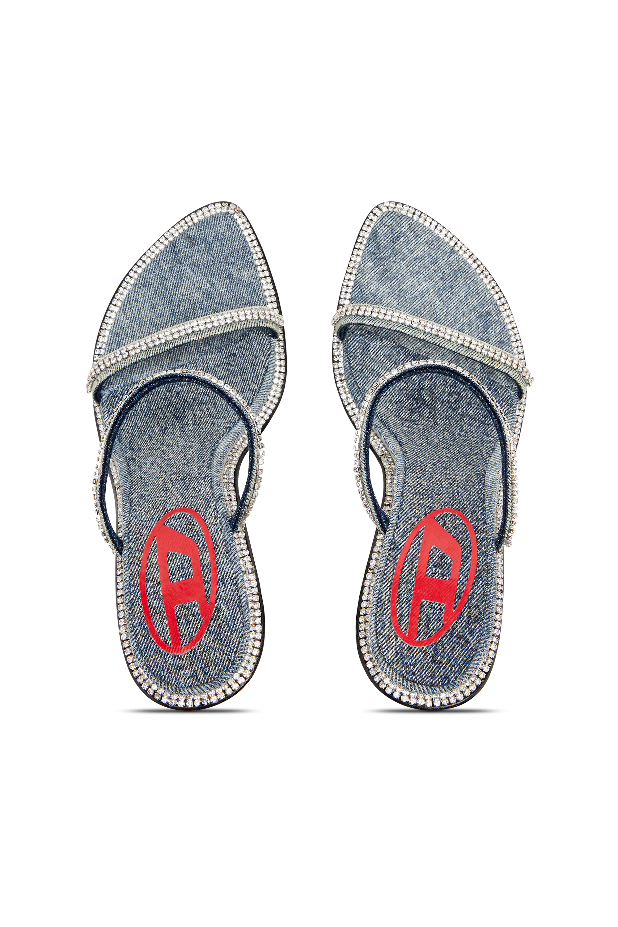 Diesel - D-HAVANNA SDL, Woman's D-Havanna-Heeled mules in crystal denim in Light Blue - 5