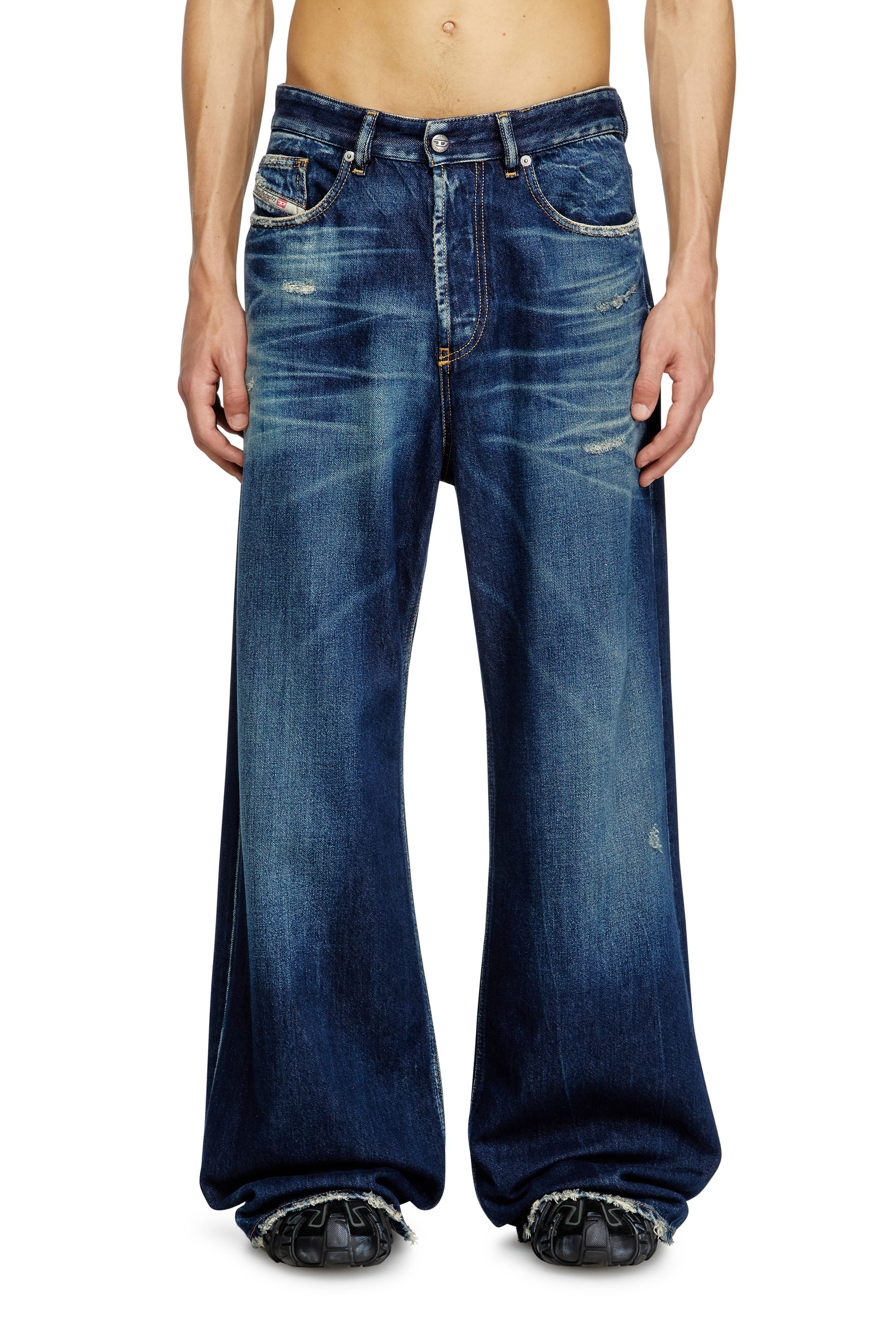 Diesel - Man's Relaxed Jeans D-Rise 09M06, Dark Blue - 3