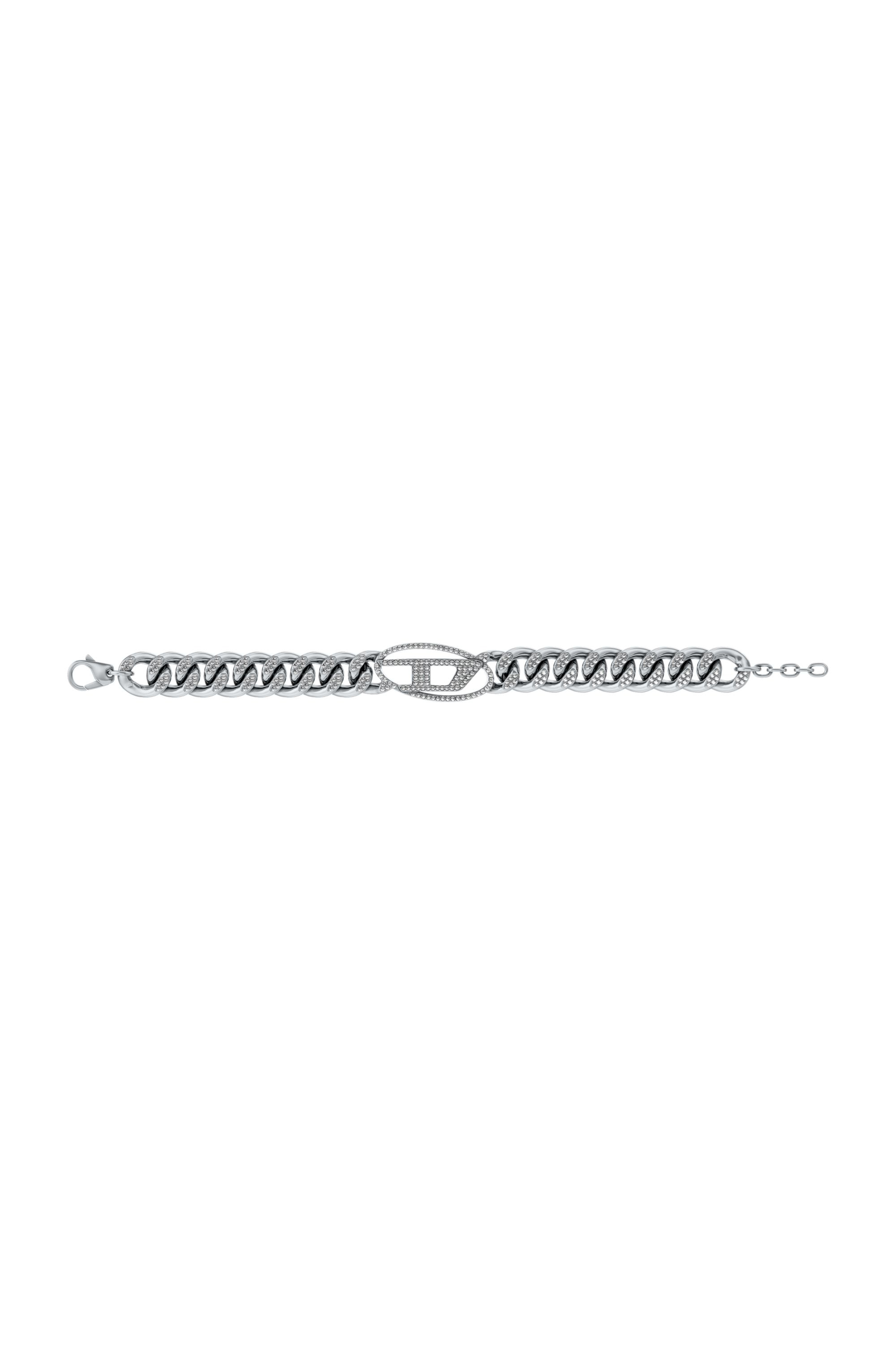 Diesel - DX1707040 JEWELLERY, Unisex's Stainless steel Oval D glitz chain bracelet in Silver - 4