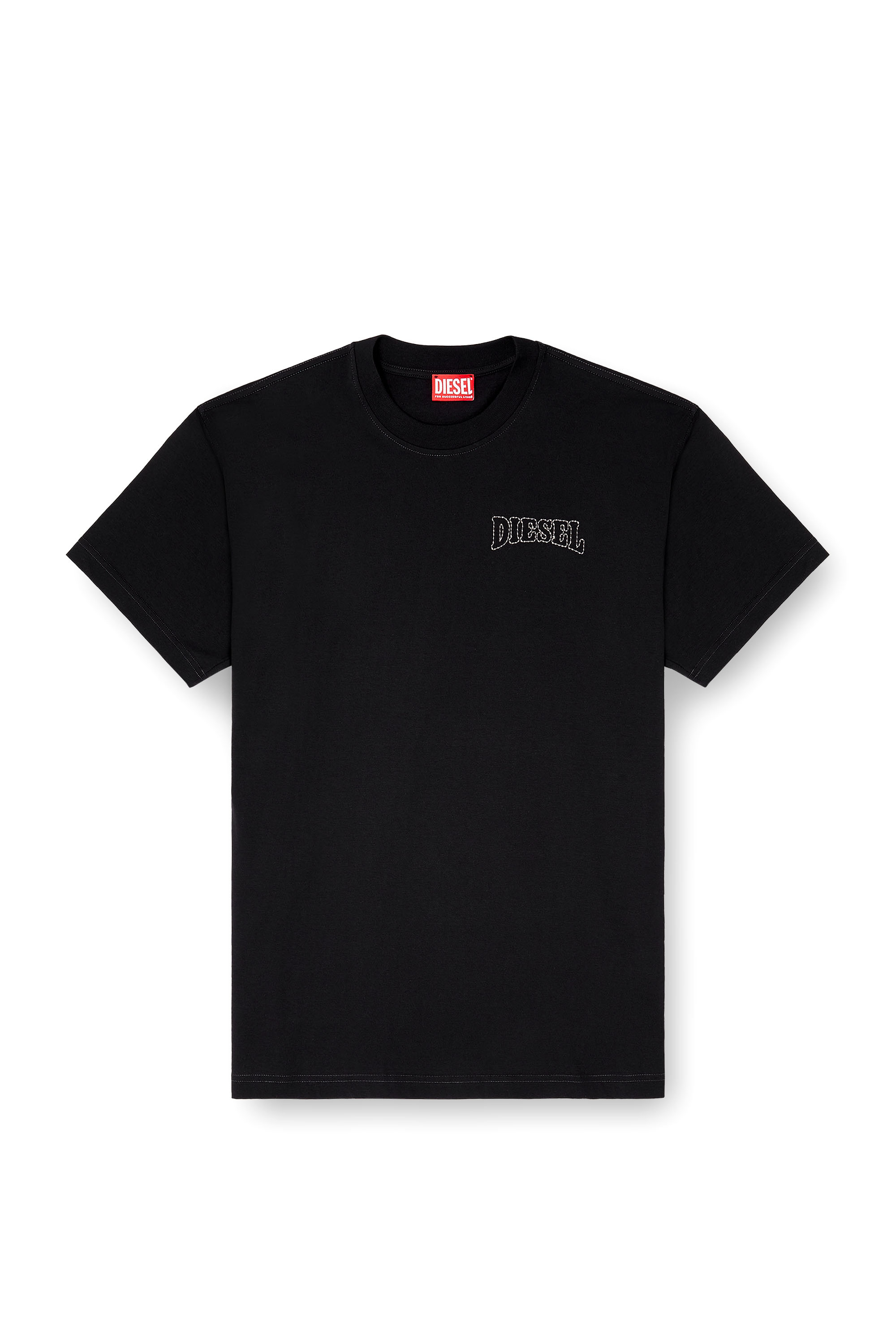 Diesel - T-NORM-V16, Man's Regular cotton T-shirt with Diesel embroidery in Black - 3