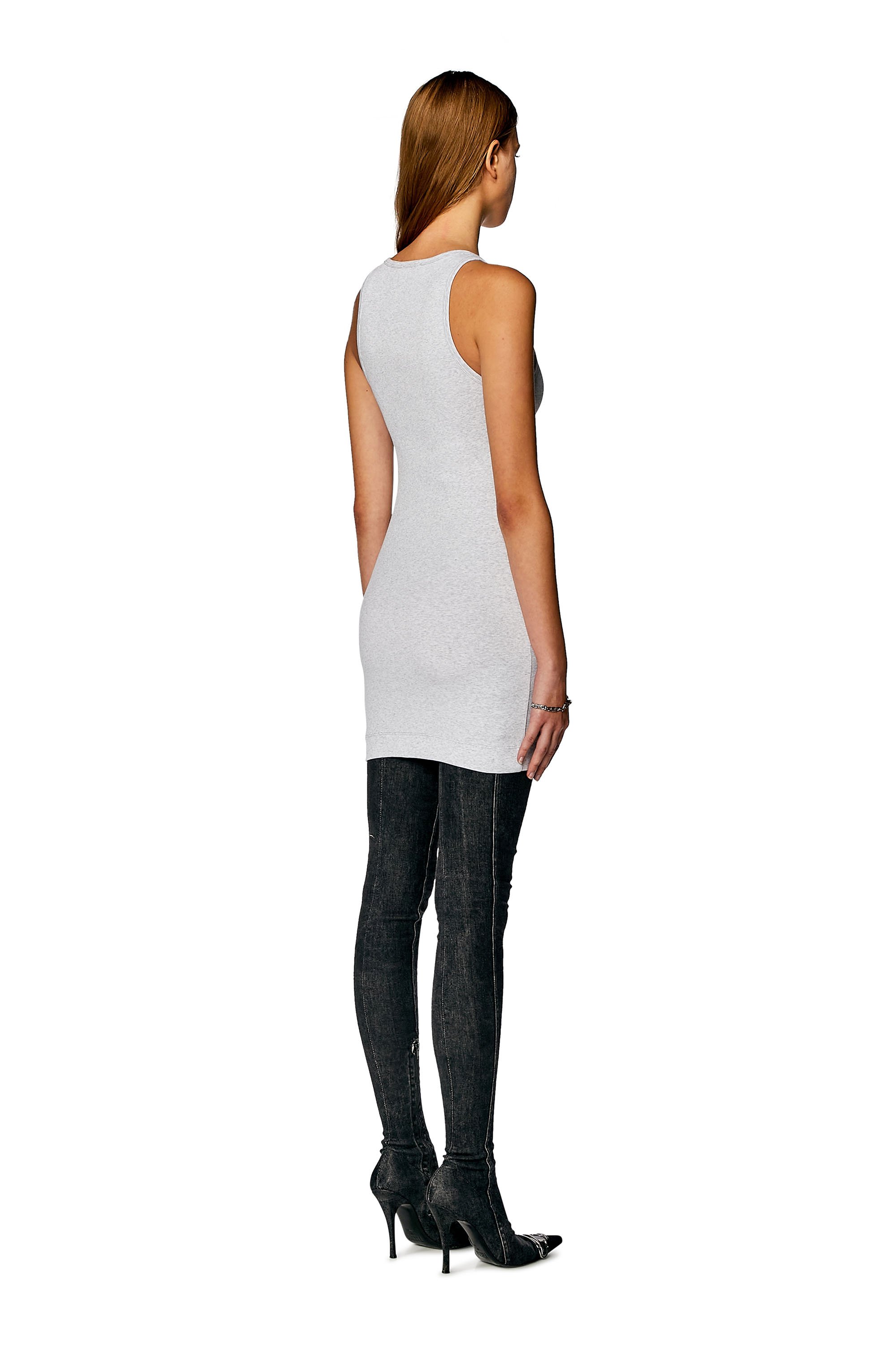 Diesel - D-TANK-D, Woman's Tank dress with D logo in Grey - 3