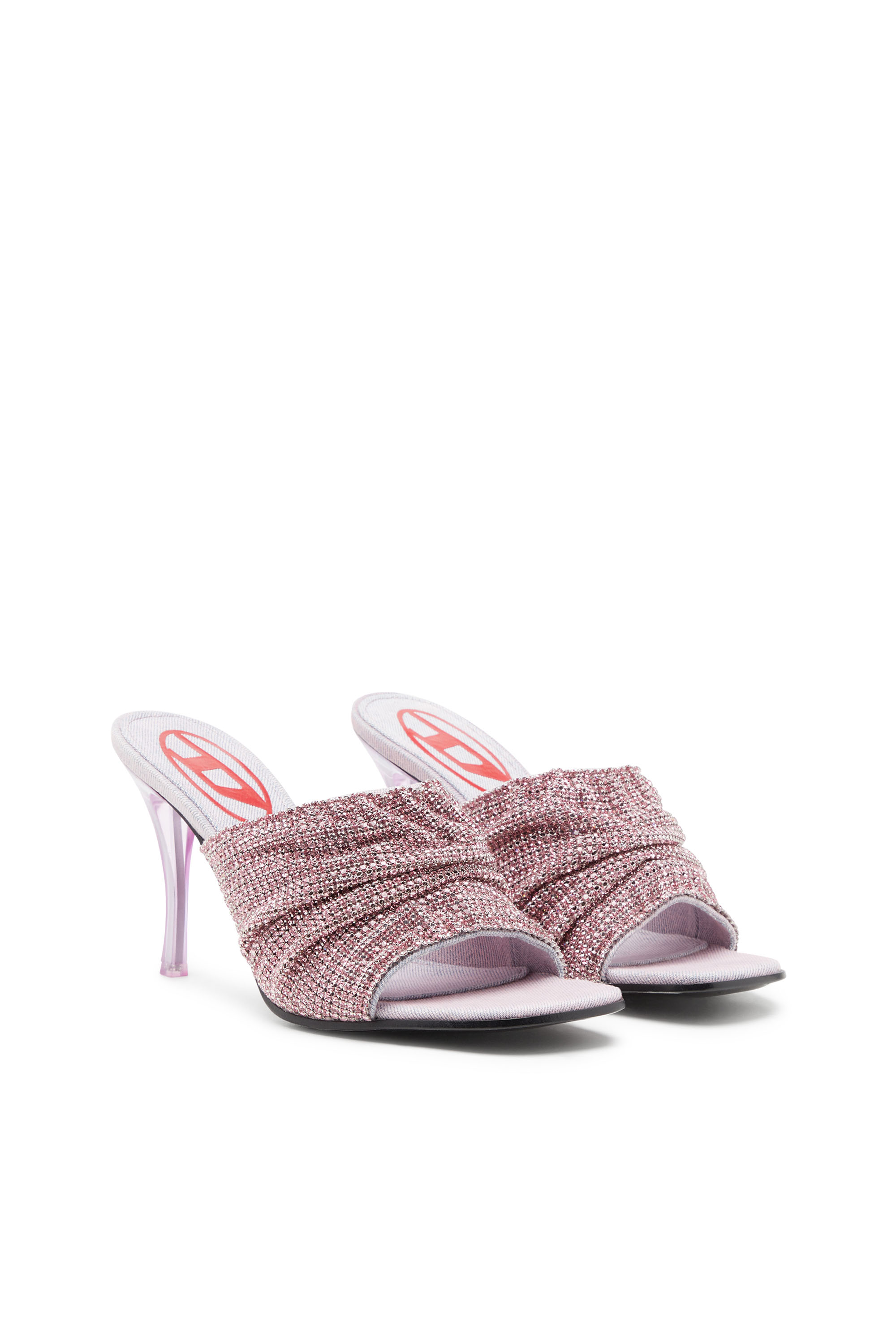Diesel - D-SYDNEY SDL S, Woman D-Sydney Sdl S Sandals - Mule sandals with rhinestone band in Pink - Image 2