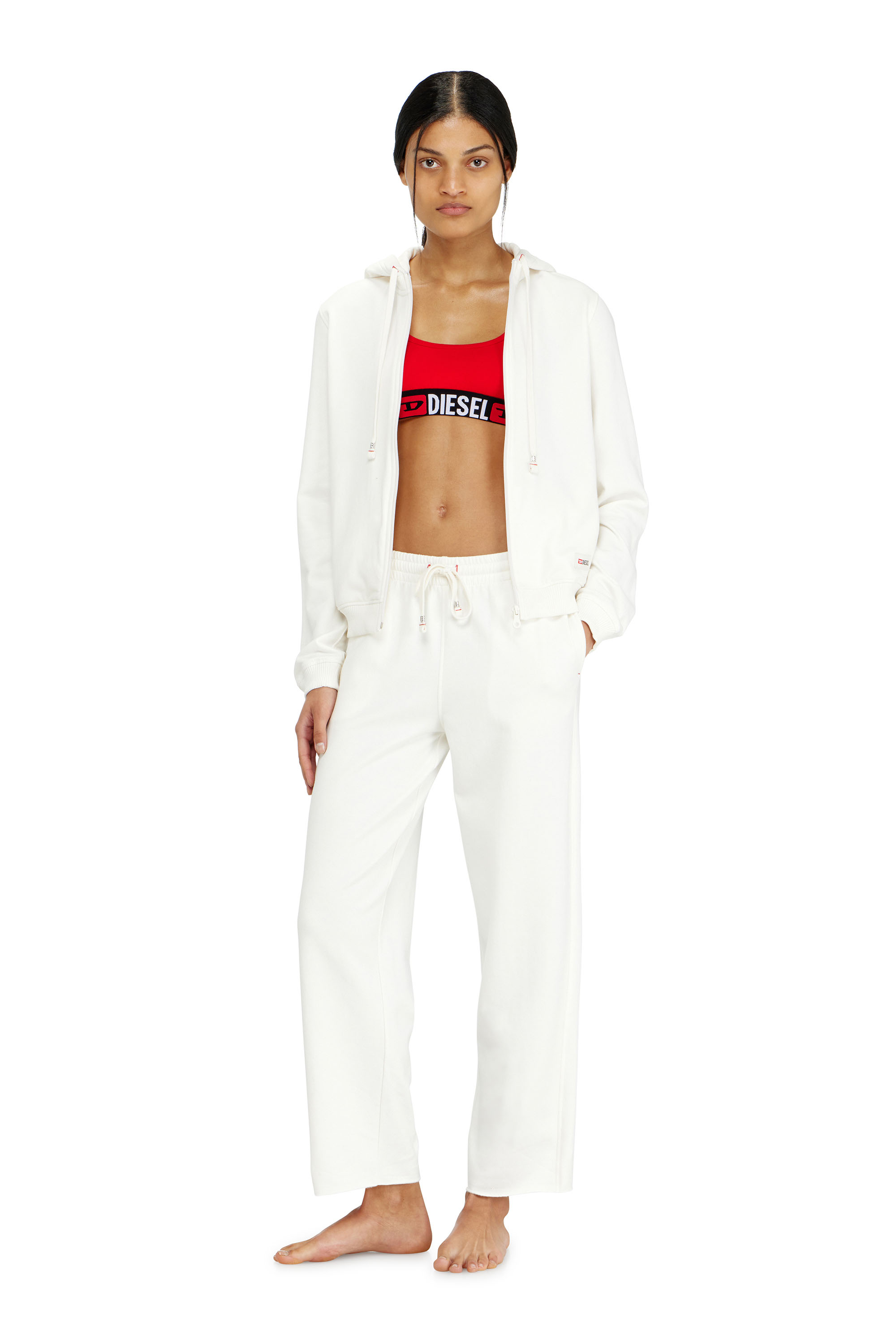 Diesel - HARRIET-D-CORE, Woman's Hoodie in peached cotton blend in White - 1