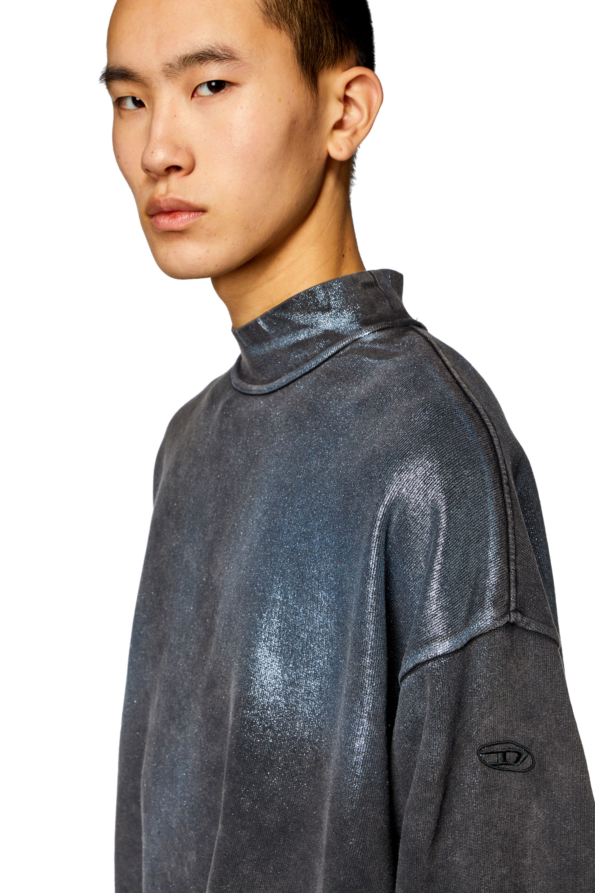 Diesel - F-ALEXAN, Man Faded metallic sweatshirt in Multicolor - Image 5