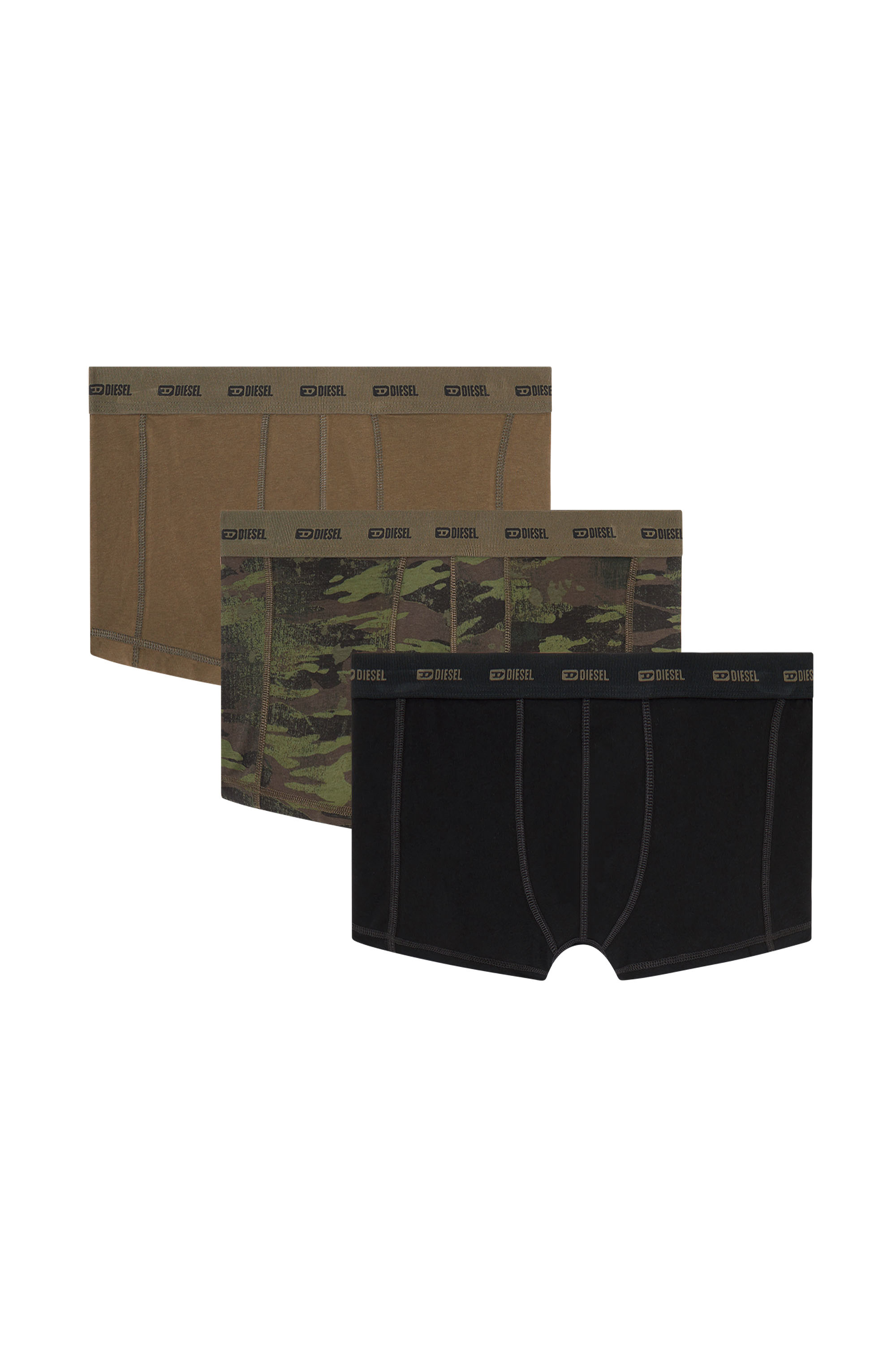 Diesel - DAMIEN-UTLT-3PACK, Man's Three-pack of boxer briefs plain and camo in null - 2