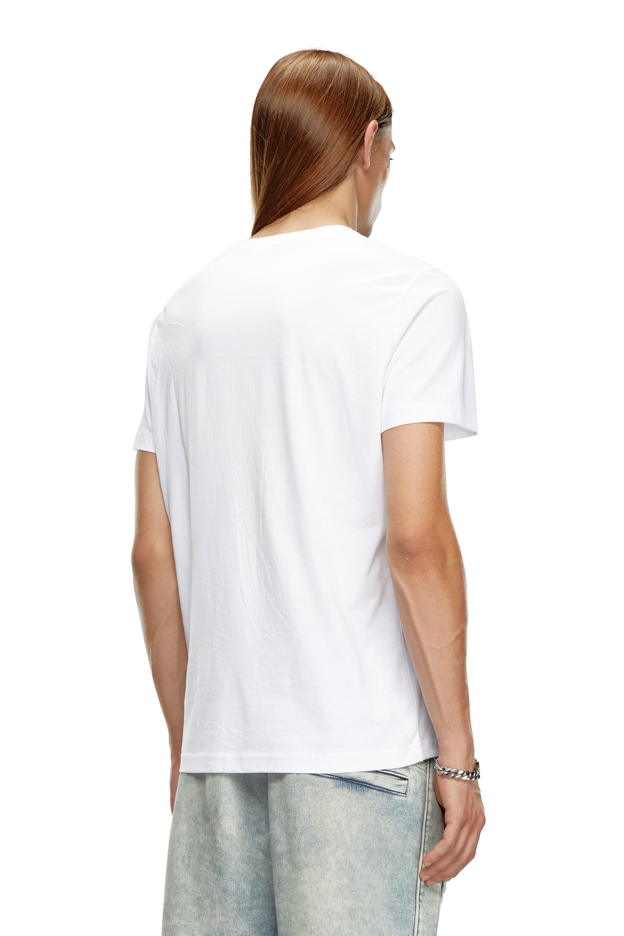 Diesel - T-DIEGOR-D, Man's T-shirt with D patch in White - 4