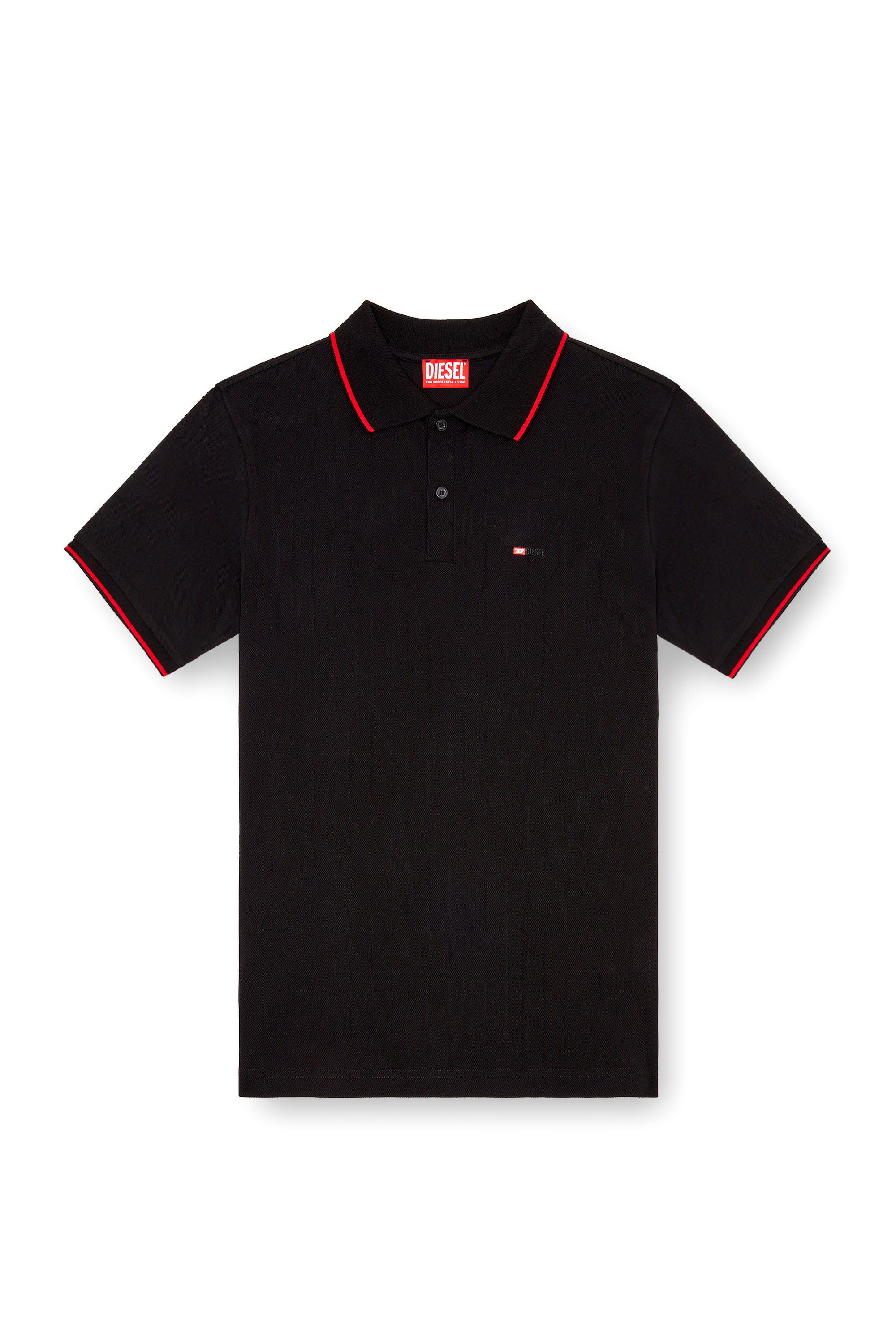 Diesel - T-FERRY-MICRODIV, Man's Polo shirt with micro Diesel embroidery in Black - 3