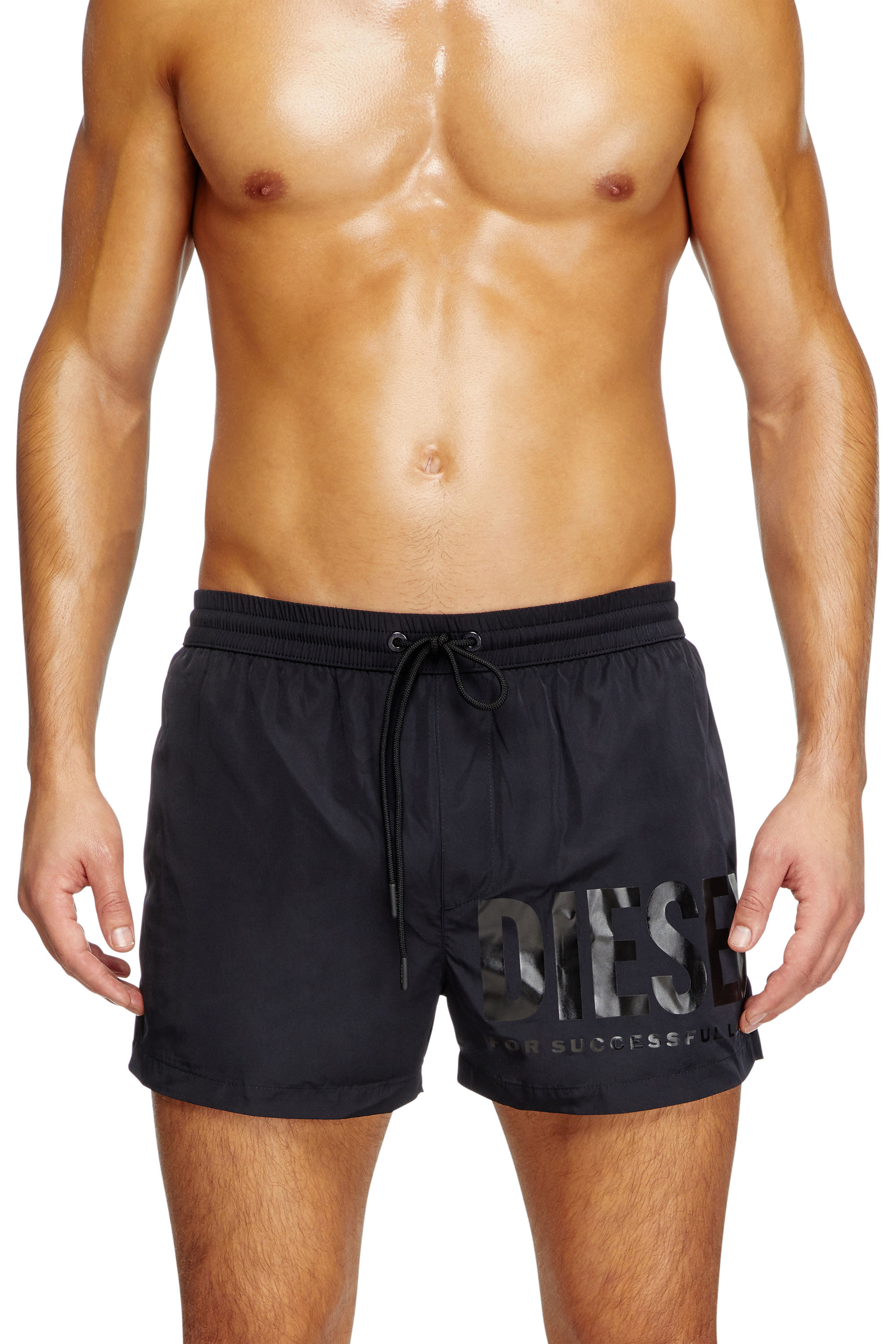 Diesel - MARIO-34-D-CORE, Man's Swim shorts with logo print in Black - 2