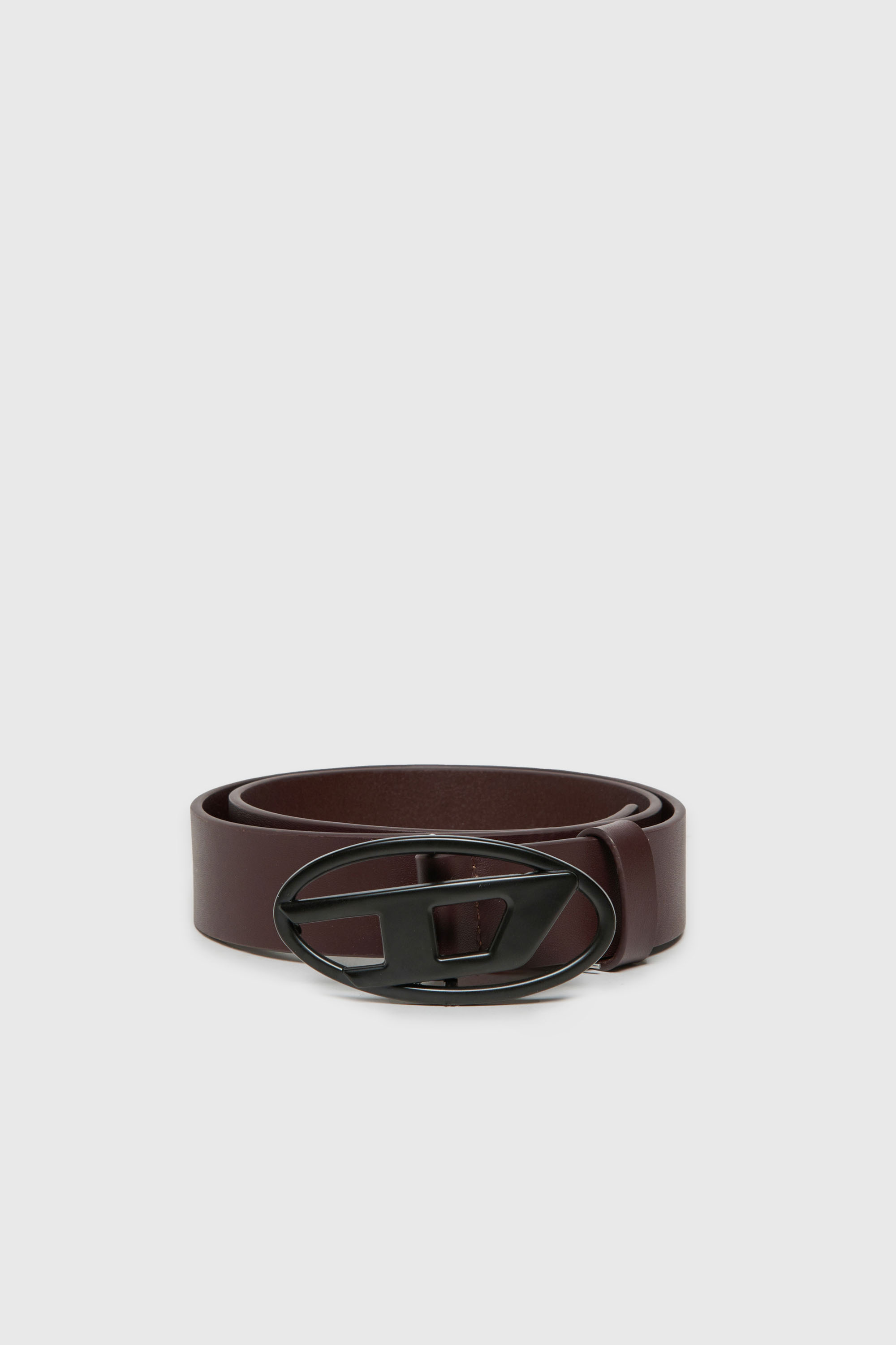 Diesel - B1DRN, Unisex's 3 cm leather belt with Oval D buckle in Brown - 1