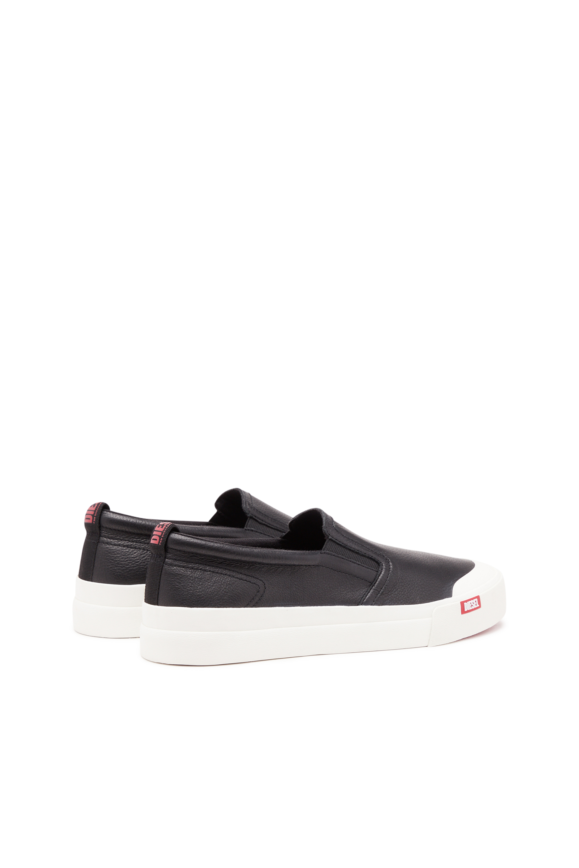 Diesel - S-ATHOS SLIP ON, Man's S-Athos Slip On-Slip-on sneakers in plain leather in Black - 3