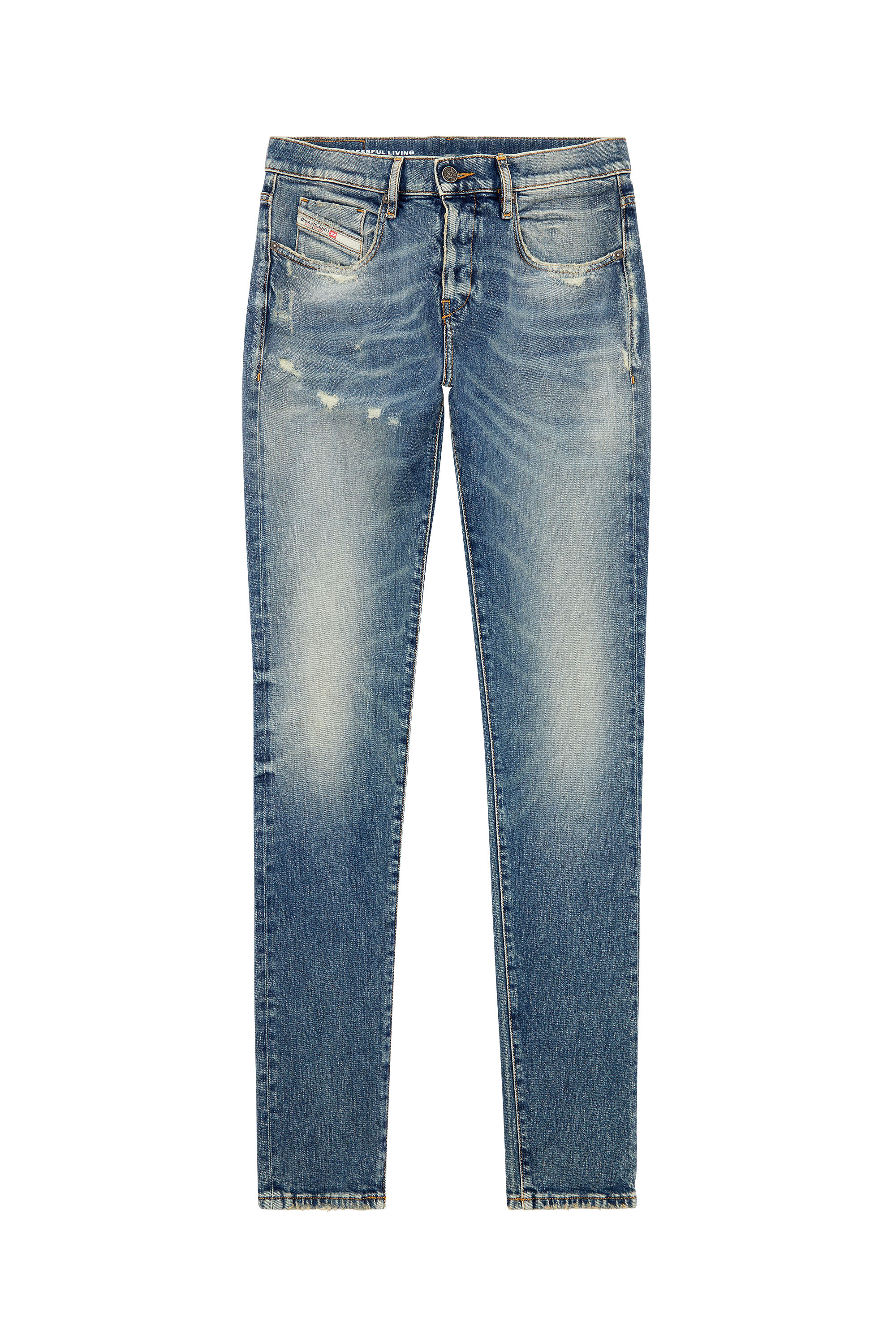 Diesel - Man Slim Jeans 2019 D-Strukt E07L1, Medium blue - Image 5