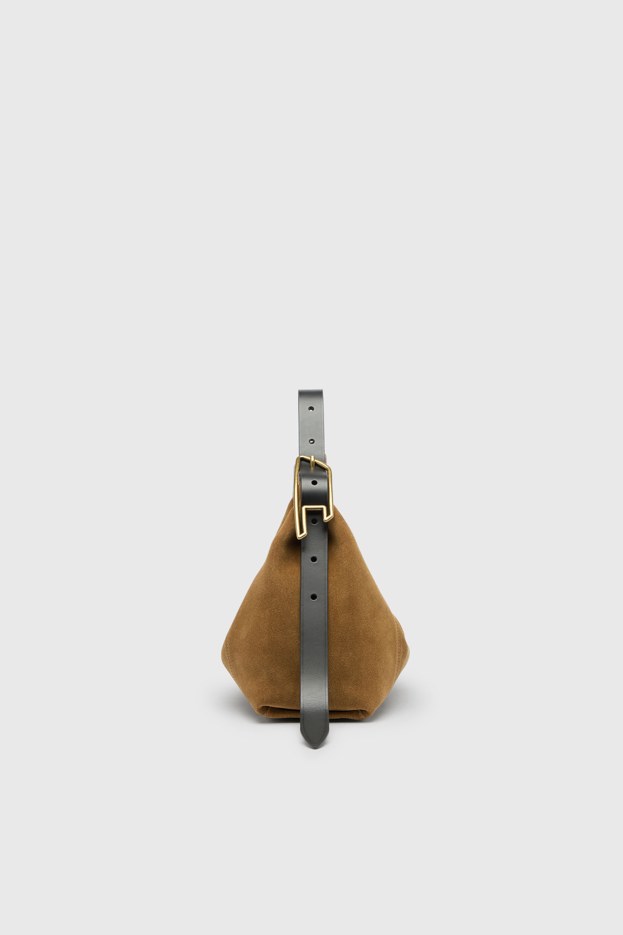 Diesel - D-LINE HOBO S, Woman's D-Line-Shoulder bag in waxed suede in Light Brown - 4