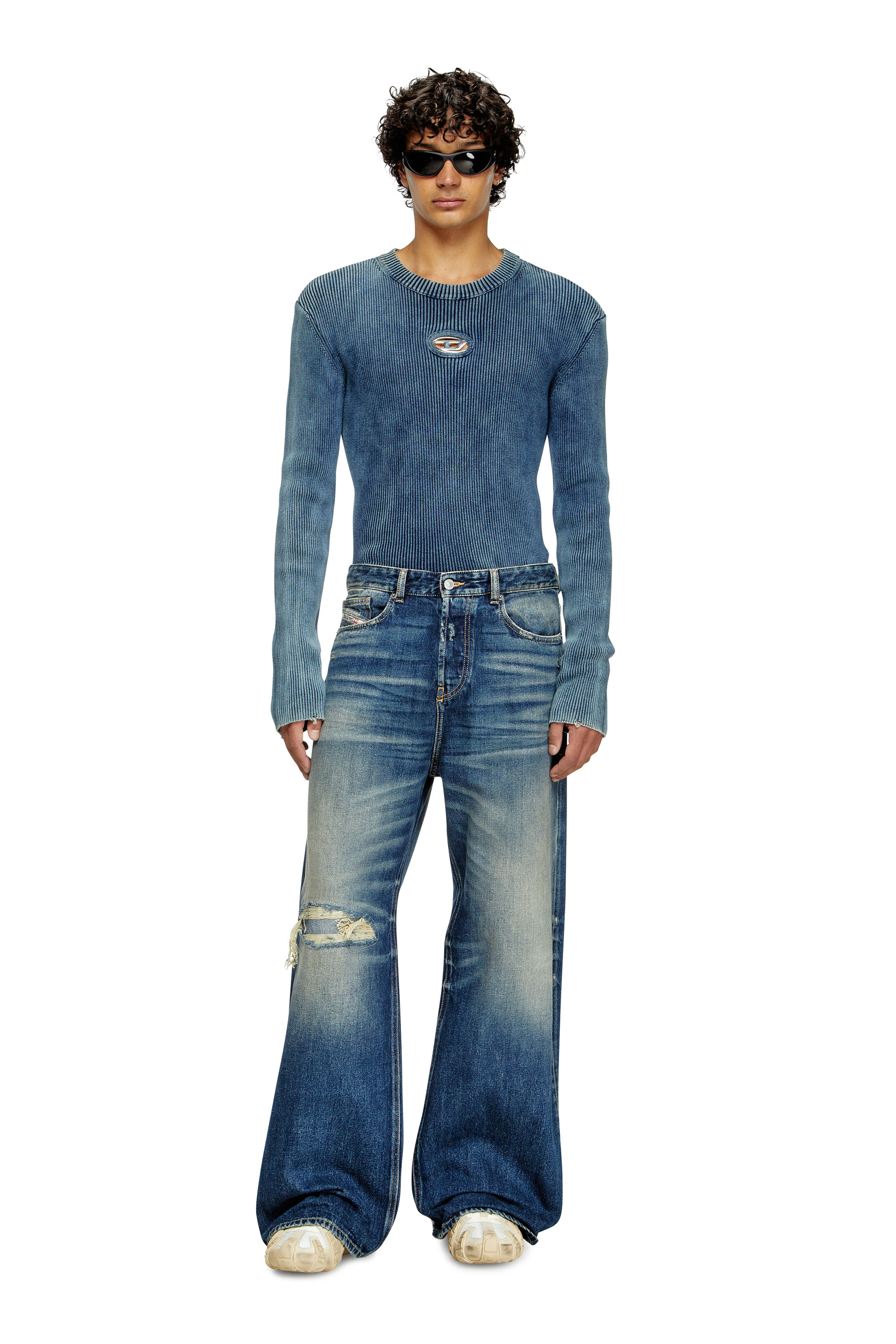 Relaxed Jeans D-Rise 09J95, Dark Blue Diesel - Man's Relaxed Jeans D-Rise 09J95, Dark Blue - 1