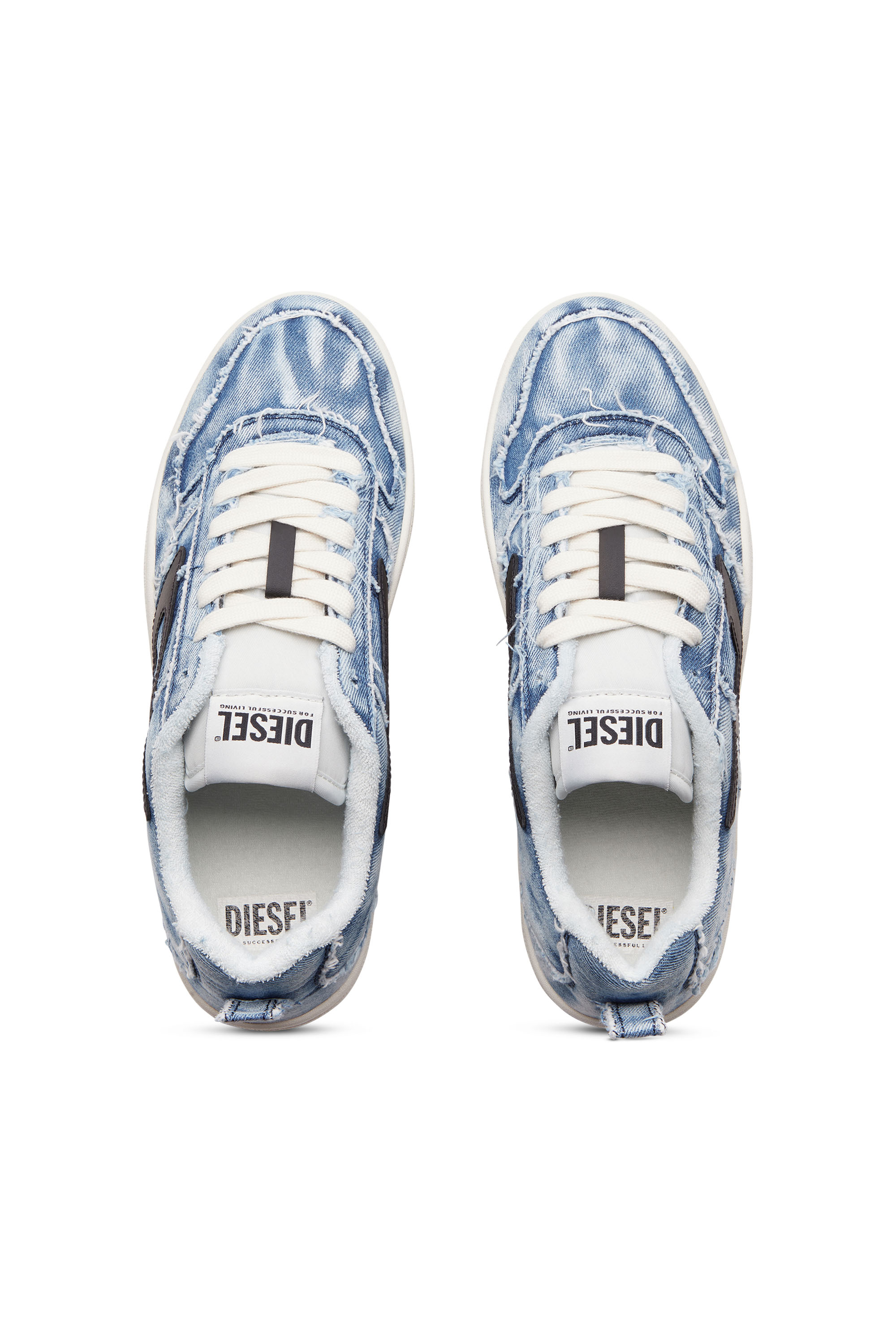 Diesel - S-UKIYO V2 LOW, Man S-Ukiyo Low-Low-top sneakers in frayed denim in Blue - Image 5