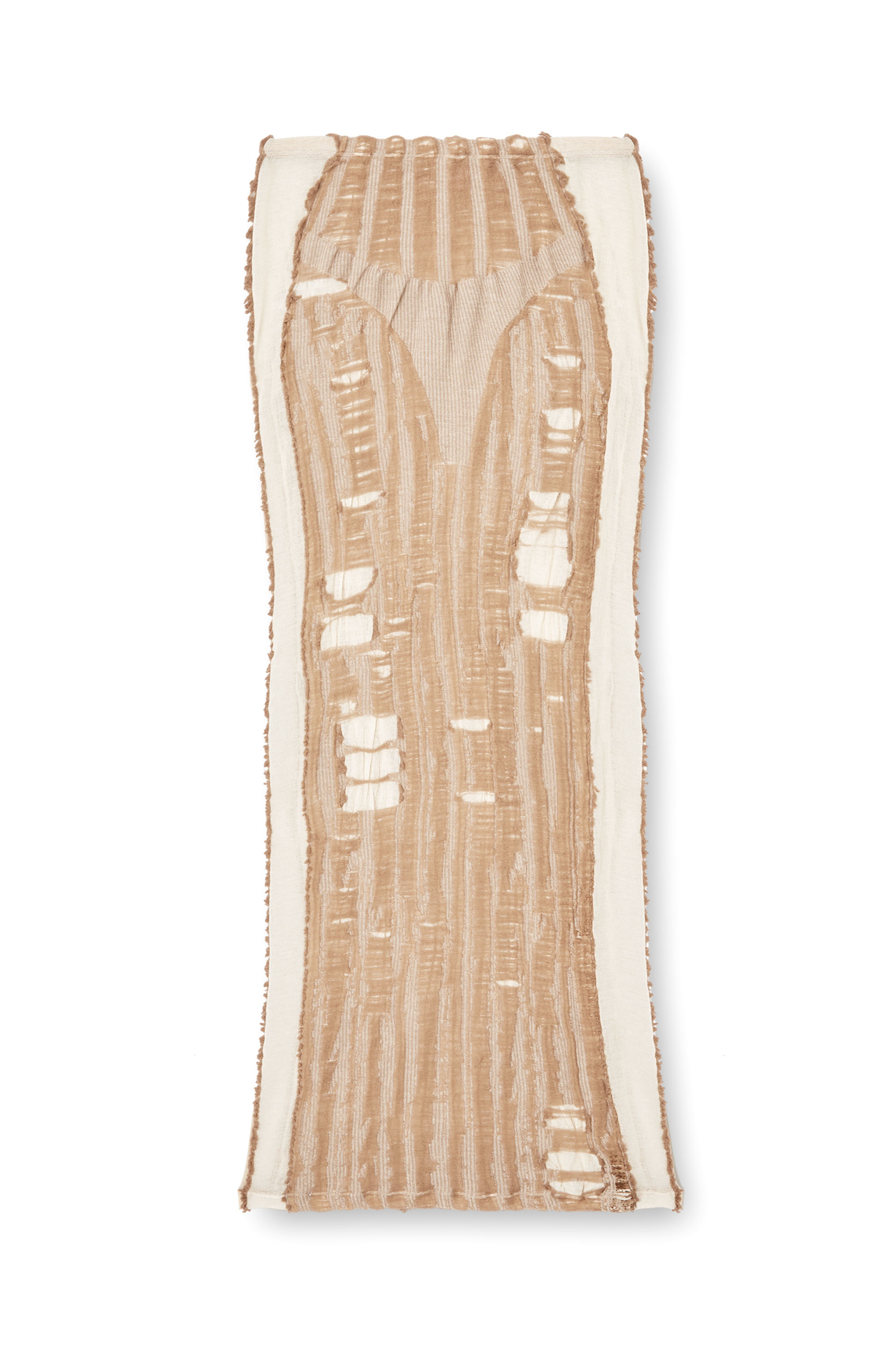 Diesel - M-CALINA, Woman's Seamless midi skirt with lingerie illusion in Beige - 2